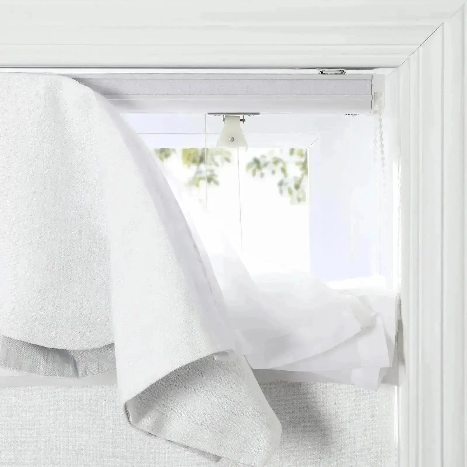 Custom Valanced Day & Night Roman Shade with Cord Lift - Blackout Window Treatment for Bedroom & Living Room
