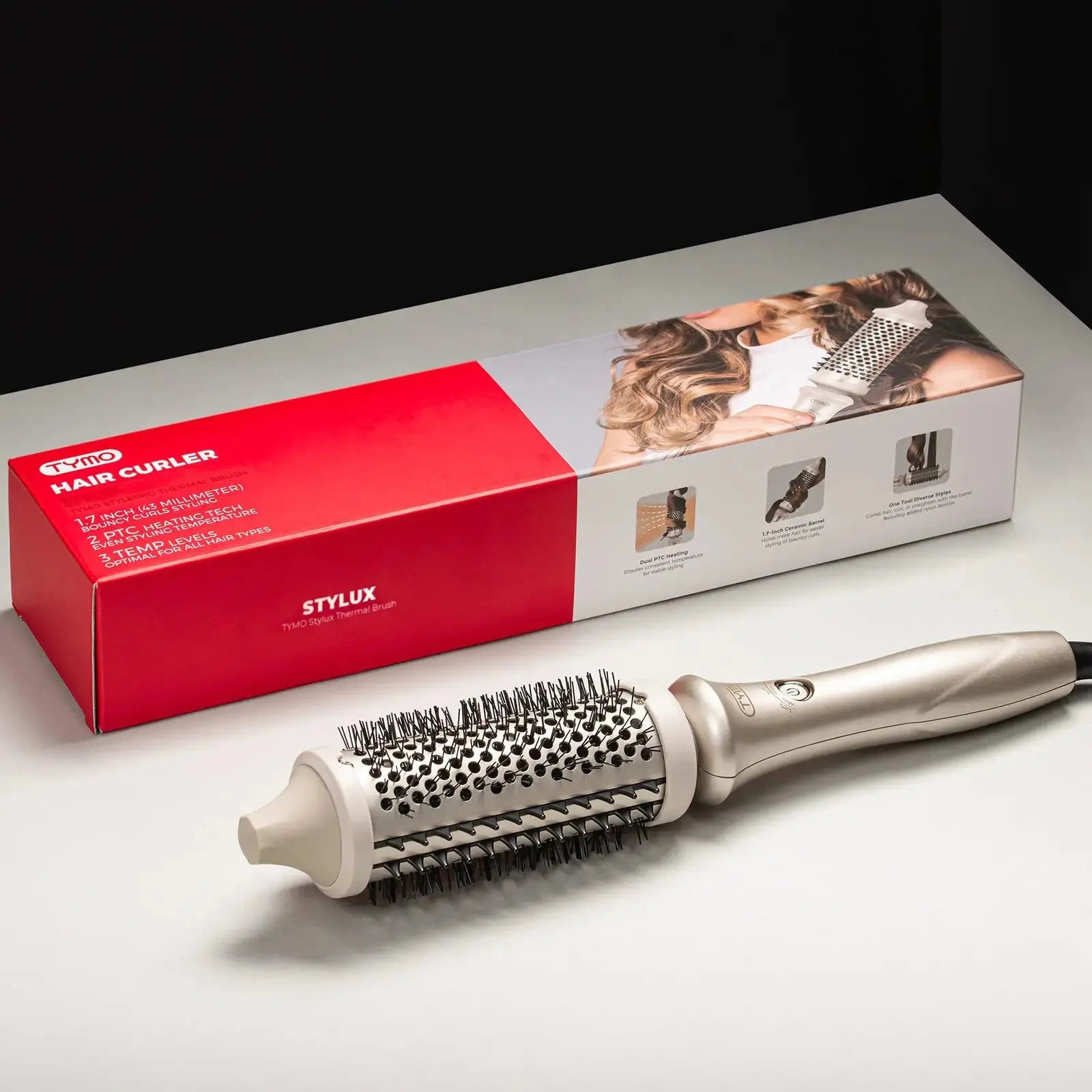 TYMO StylePro Hair Straightener Brush - 2-in-1 Flat Iron & Styler for Smooth, Frizz-Free Hair | Perfect for Home Use, Travel & Salon Styling