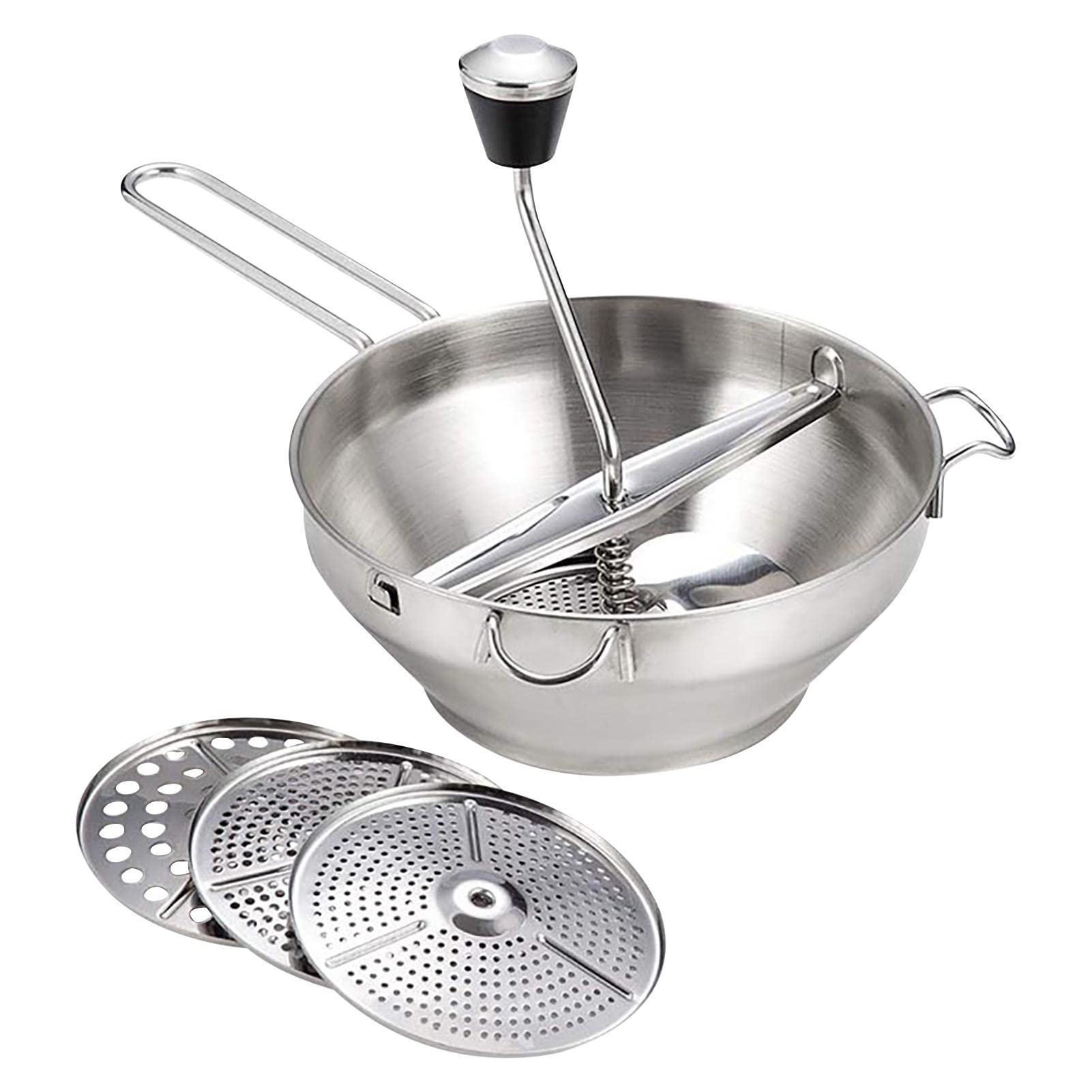 Premium Stainless Steel Food Mill for Mashed Potatoes, Vegetables & Tomato Canning - Manual Grinder for Smooth Purees, Sauces & Baby Food - Perfect for Home Cooking, Canning Supplies & Professional Kitchens