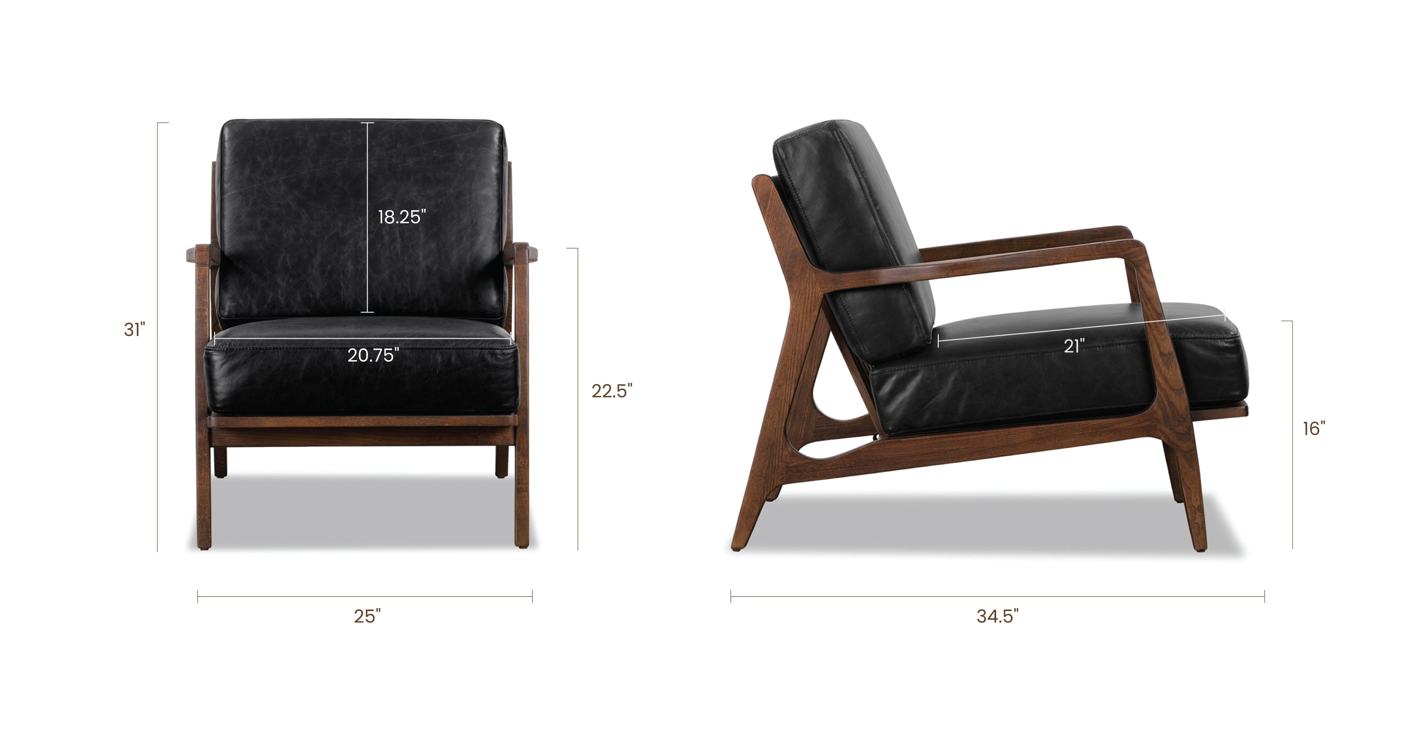 Premium Verity Genuine Leather Lounge Chair - Modern Comfort for Living Room, Office & Reading Nook - Perfect Relaxation & Stylish Home Decor