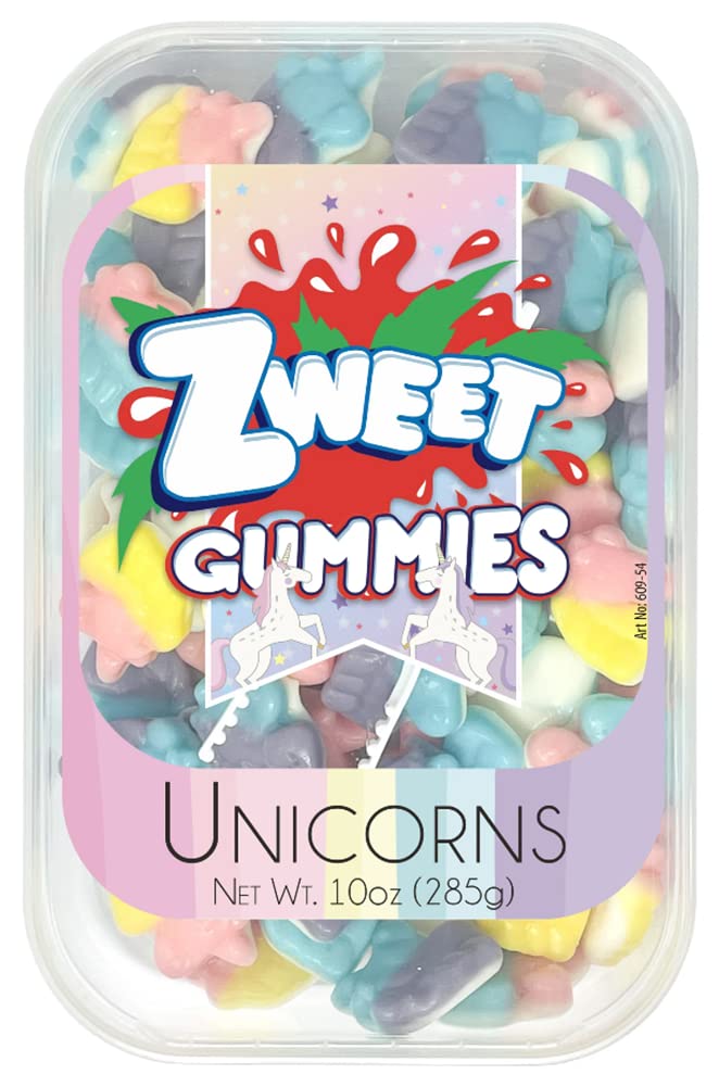 Zweet Unicorn Gummy Candy - Kosher & Halal - Resealable Pack for Kids & Parties