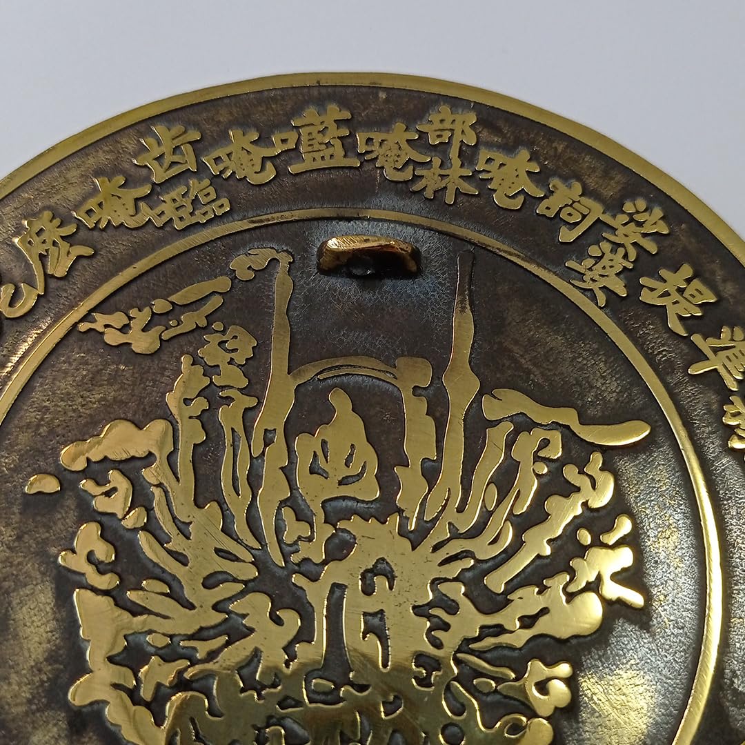 LAOJUNLU Pure Copper Zhunti Mirror - Authentic Buddhist Feng Shui Pendant for Home & Office Protection, Meditation & Spiritual Blessings