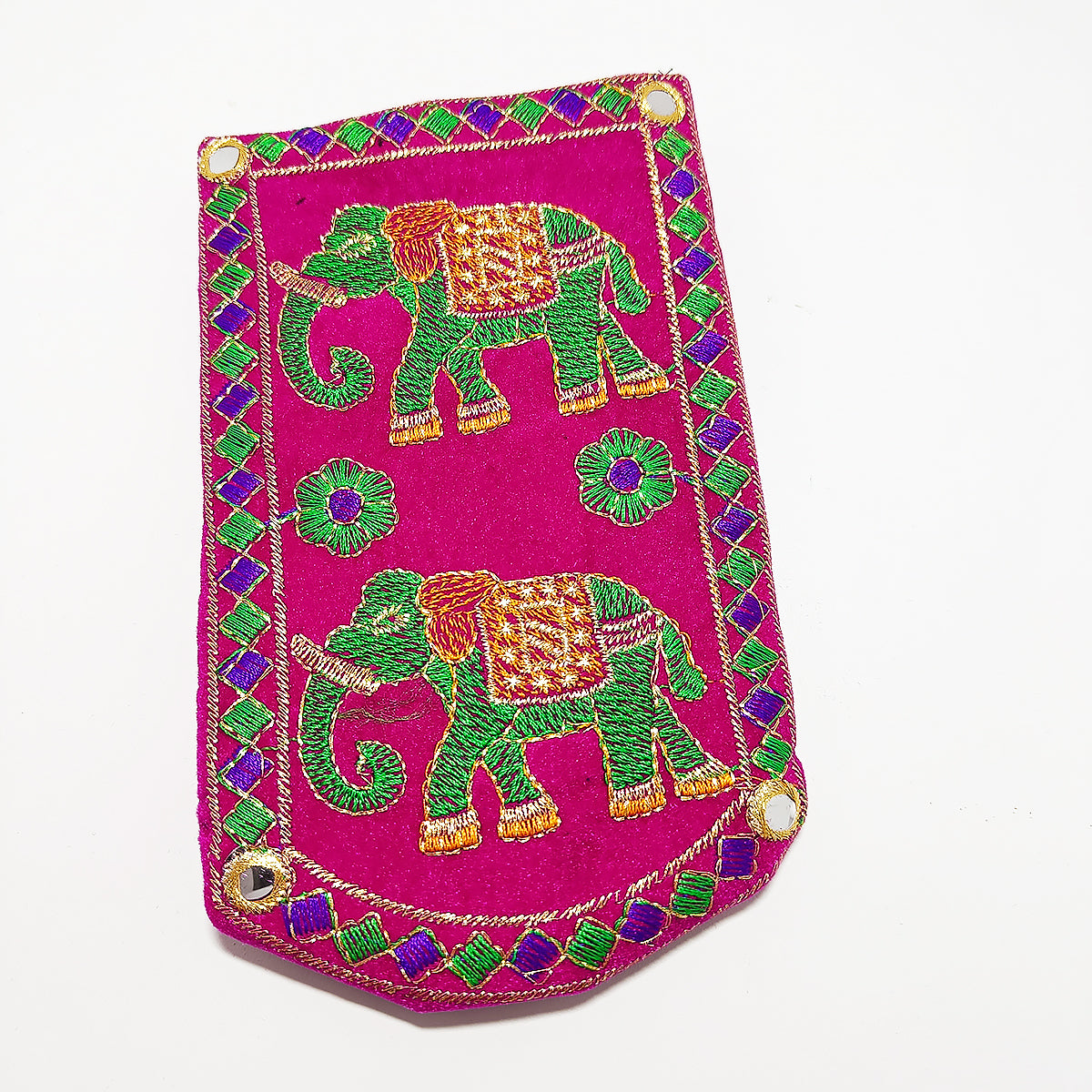 Stylish Embroidered Phone Pouch with Purse Pocket & Sari Hook - Fashionable Women's Crossbody Bag for iPhone & Android - Perfect for Parties, Weddings & Daily Use