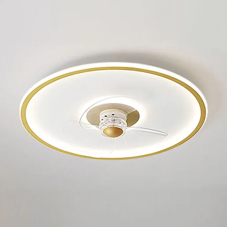 Modern White Ceiling Fan with LED Light - Minimalist Design for Bedroom, Living Room, and Office