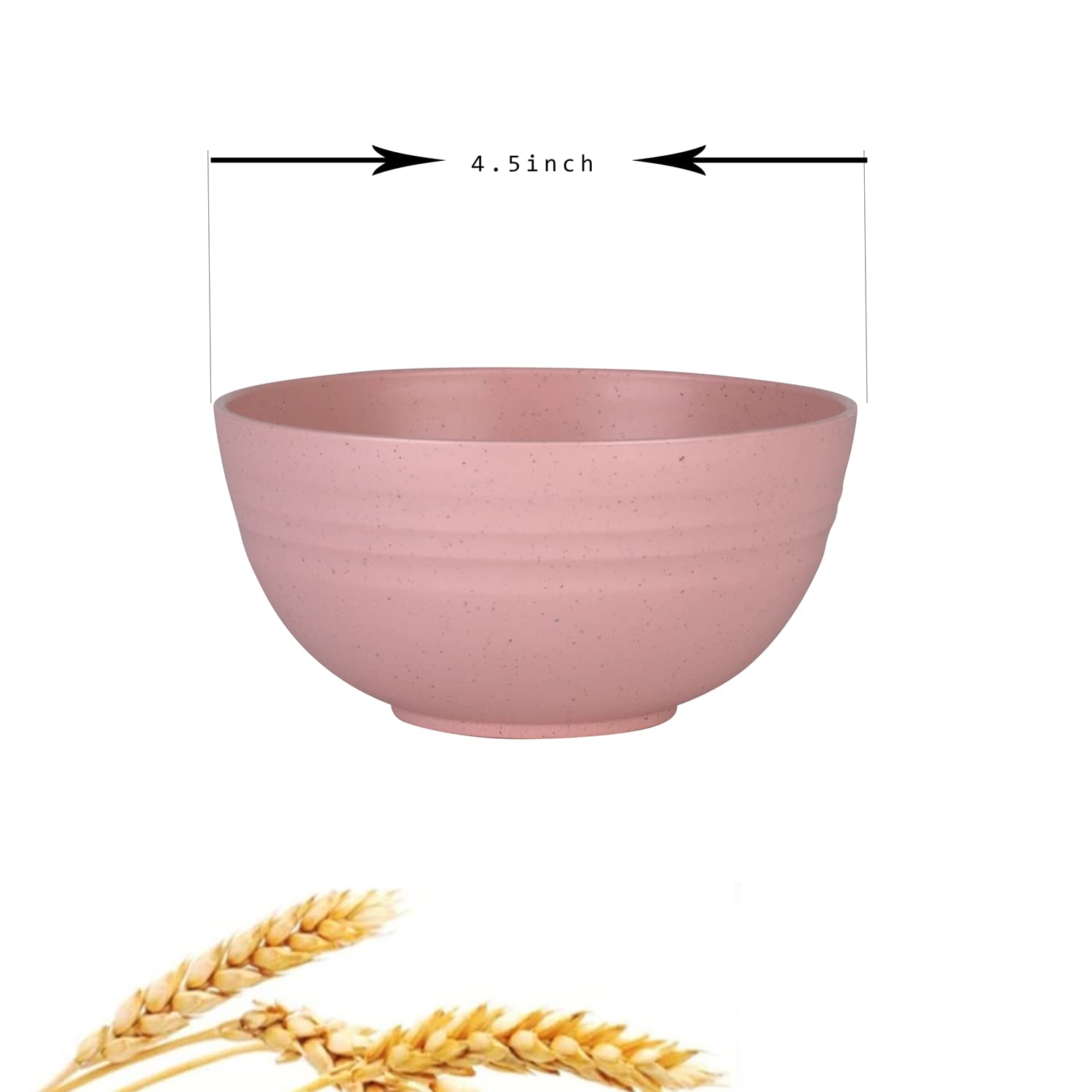 Eco-Friendly Wheat Straw Cereal Bowls Set - Unbreakable, Lightweight Dinner Dishes (4-Pack, 4.5