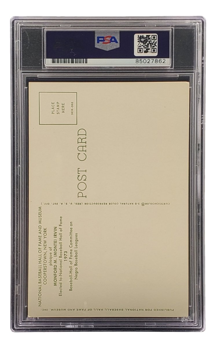 Monte Irvin Autographed 4x6 New York Giants HOF Plaque Card with PSA/DNA Certification 85027862 - Perfect for Baseball Memorabilia Collectors and Sports Fans Display