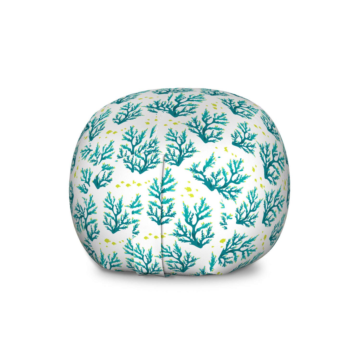 Ambesonne Nautical Storage Toy Bag Chair - Large Washable Stuffed Animal Organizer with Underwater Coral & Fish Design in Sea Blue Ivory | Perfect for Kids' Room, Playroom & Beach House Decor