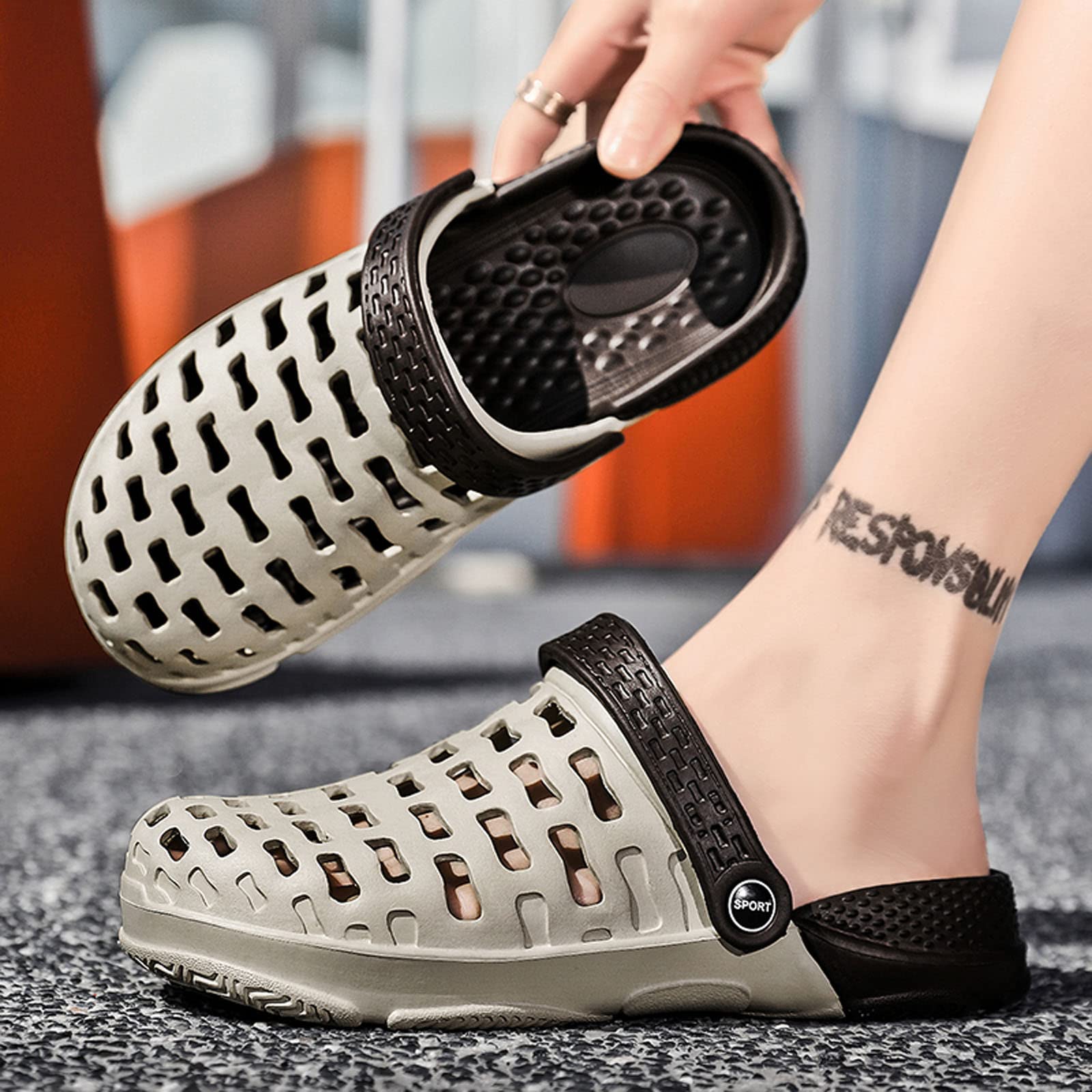 **Men's Breathable Gardening Clogs with Arch Support – Non-Slip Garden Shoes for Summer, Beach, and Outdoor Use**    **Optimized for SEO & Use Cases:**   