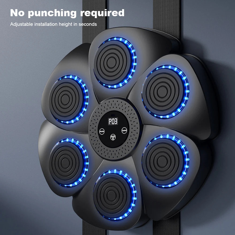 Music Boxing Machine - Adjustable Punching Bag with Gloves & Type-C Charging for Home Gym Training | Boxing Equipment for Fitness, Stress Relief & Cardio Workouts