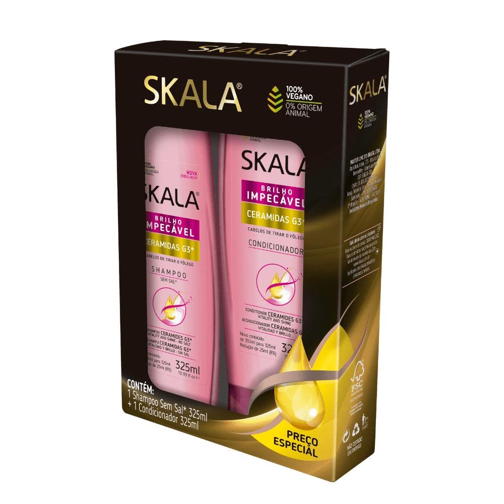 Skala Expert Ceramidas G3 Shampoo and Conditioner Set - Vegan Hair Care for Healthier, Fuller & Thicker Hair - Brazilian Import - Perfect for Damaged Hair Repair and Daily Nourishment