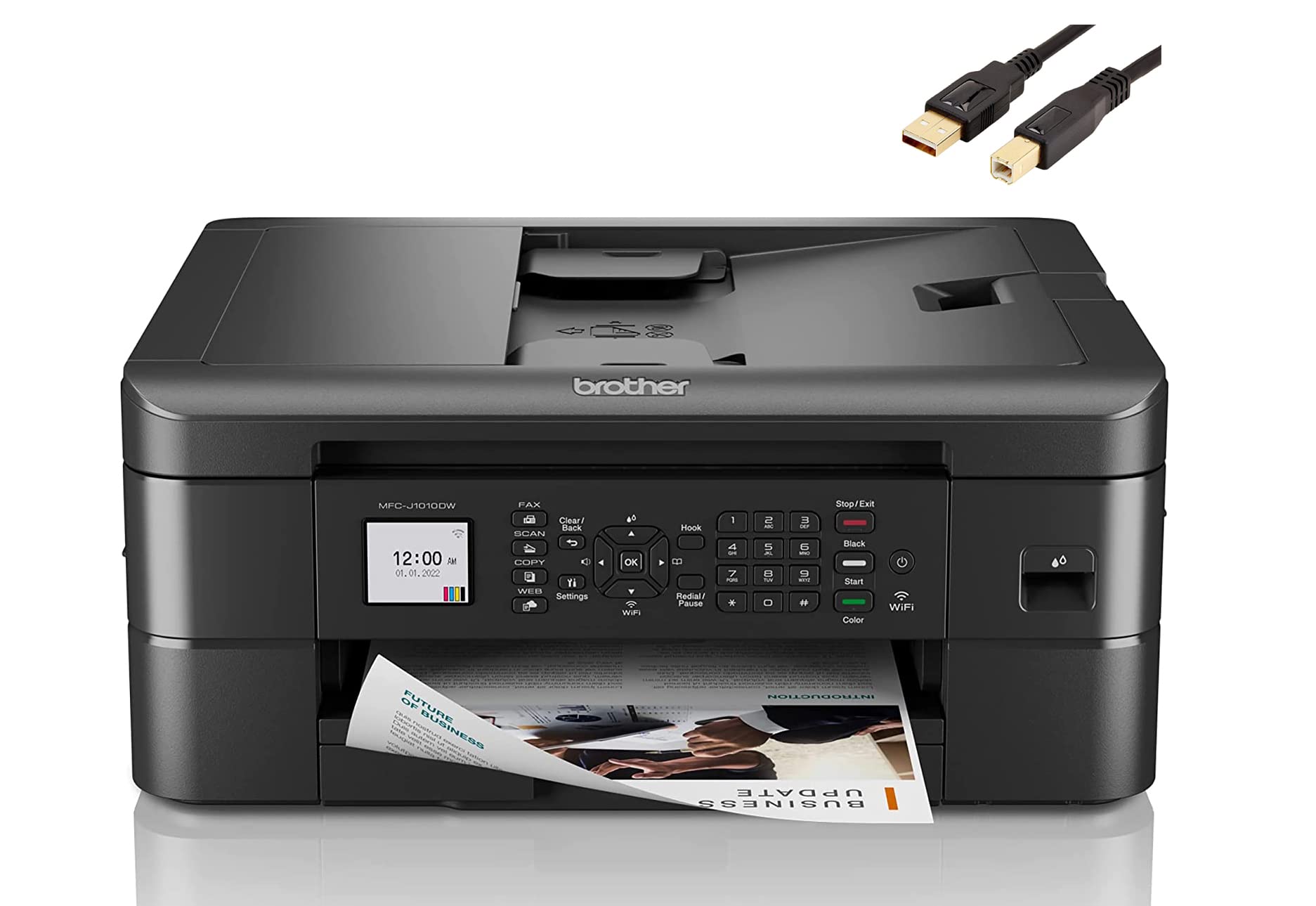 Brother MFC-J10 Wireless Color Inkjet All-in-One Printer - Print, Copy, Scan & Fax | 9.5ppm Speed | 150-Sheet Capacity | 1.8