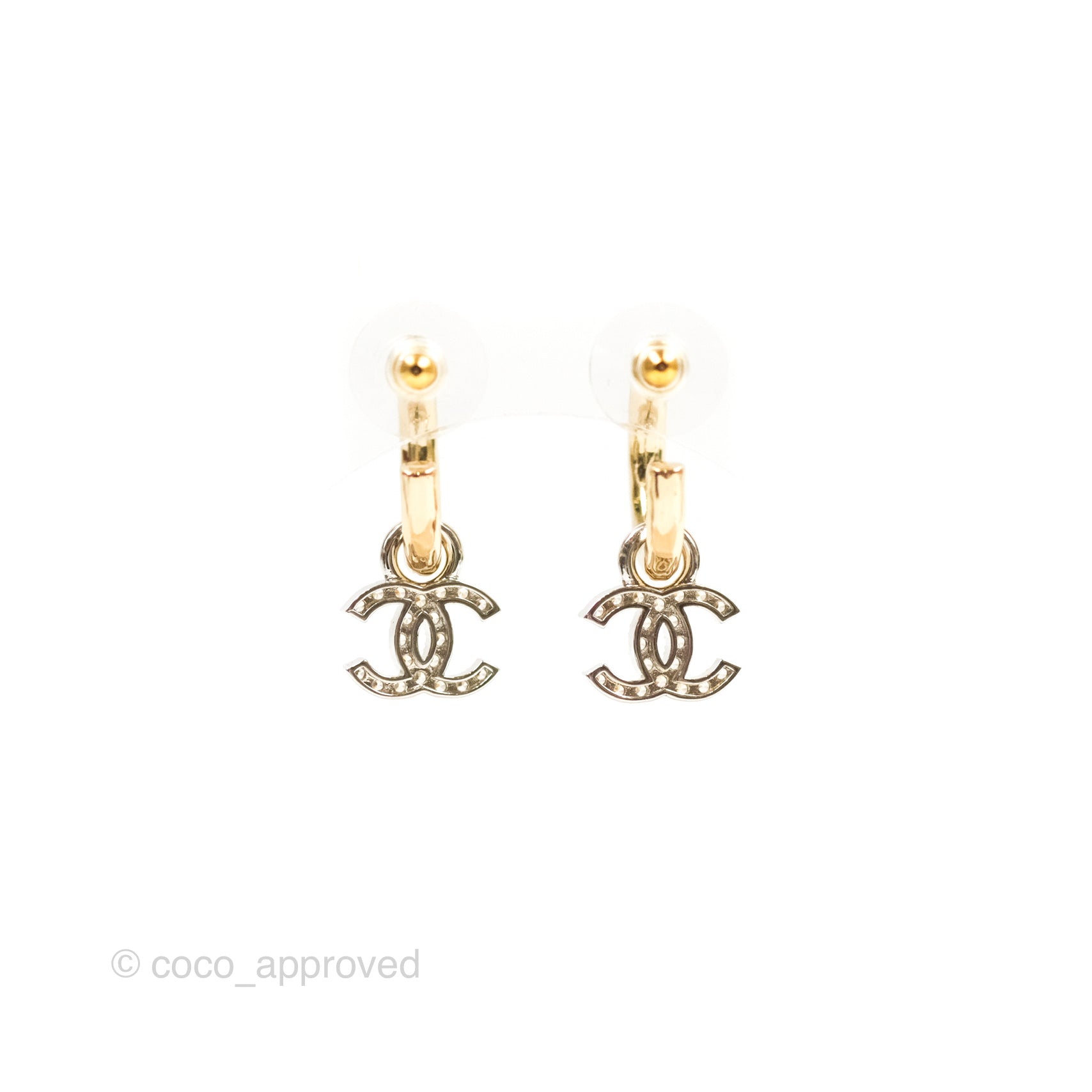 Chanel CC Logo Crystal Hoop Earrings for Women - Luxury Fashion Jewelry for Parties, Weddings & Special Occasions