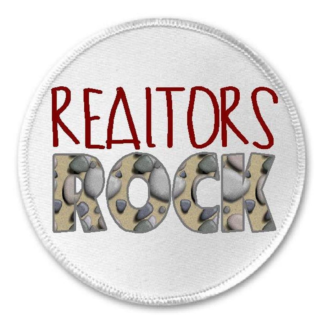 Realtors Rock - 3 Inch Sew On or Iron On Patch for Real Estate Agents & Brokers - Perfect for Jackets, Hats & Bags to Show Your Realty Pride