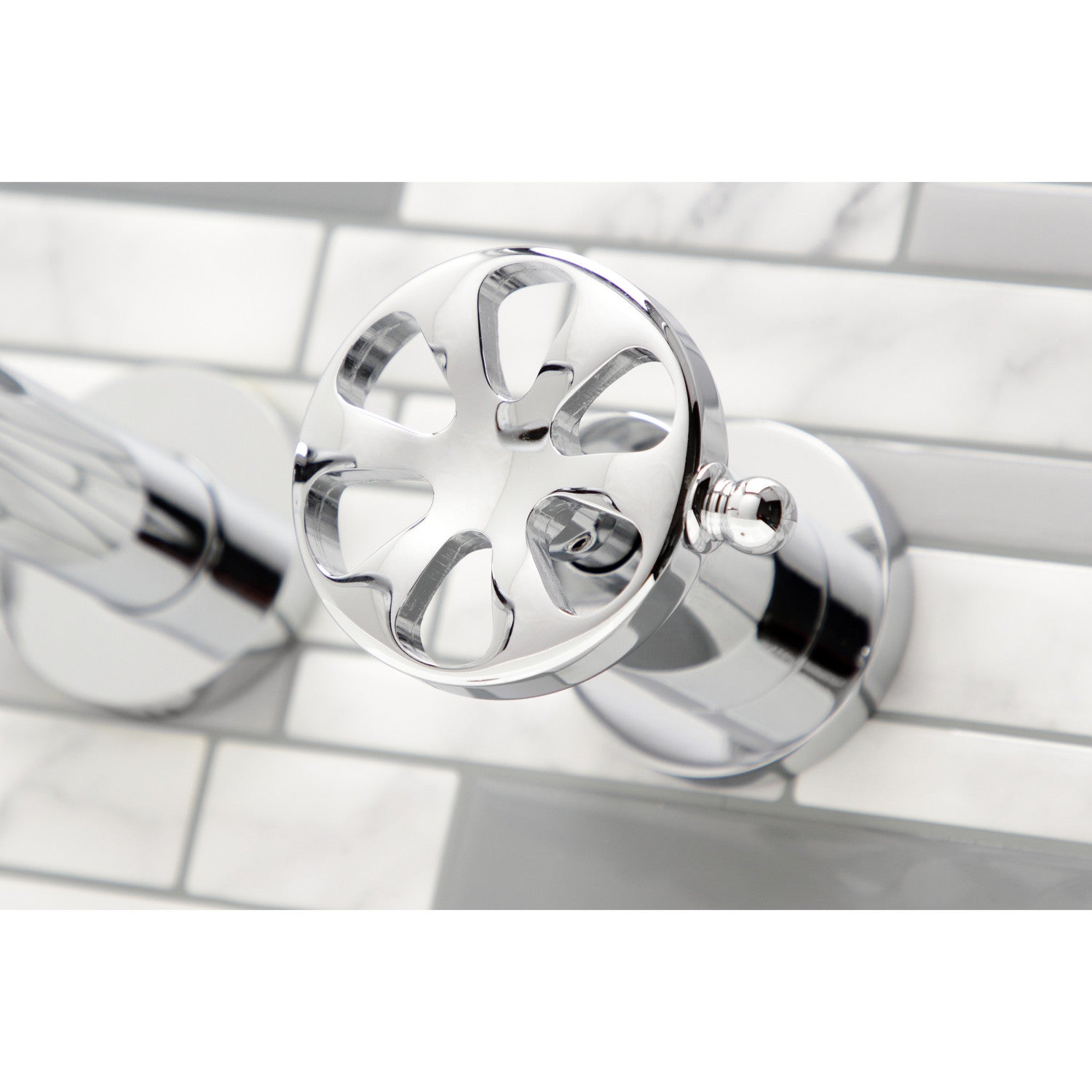 Belknap KS8051RX Polished Chrome Two-Handle 3-Hole Wall Mount Roman Tub Faucet - Perfect for Bathroom Renovation and Luxury Spa Experience