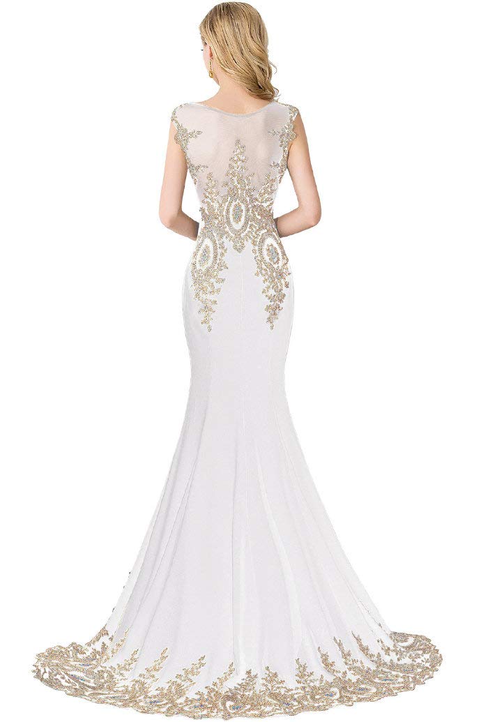 MisShow Women's Mermaid Prom Dresses 2023 - Elegant Applique Evening Gowns for Formal Occasions, Homecoming, Wedding Guest & Special Events