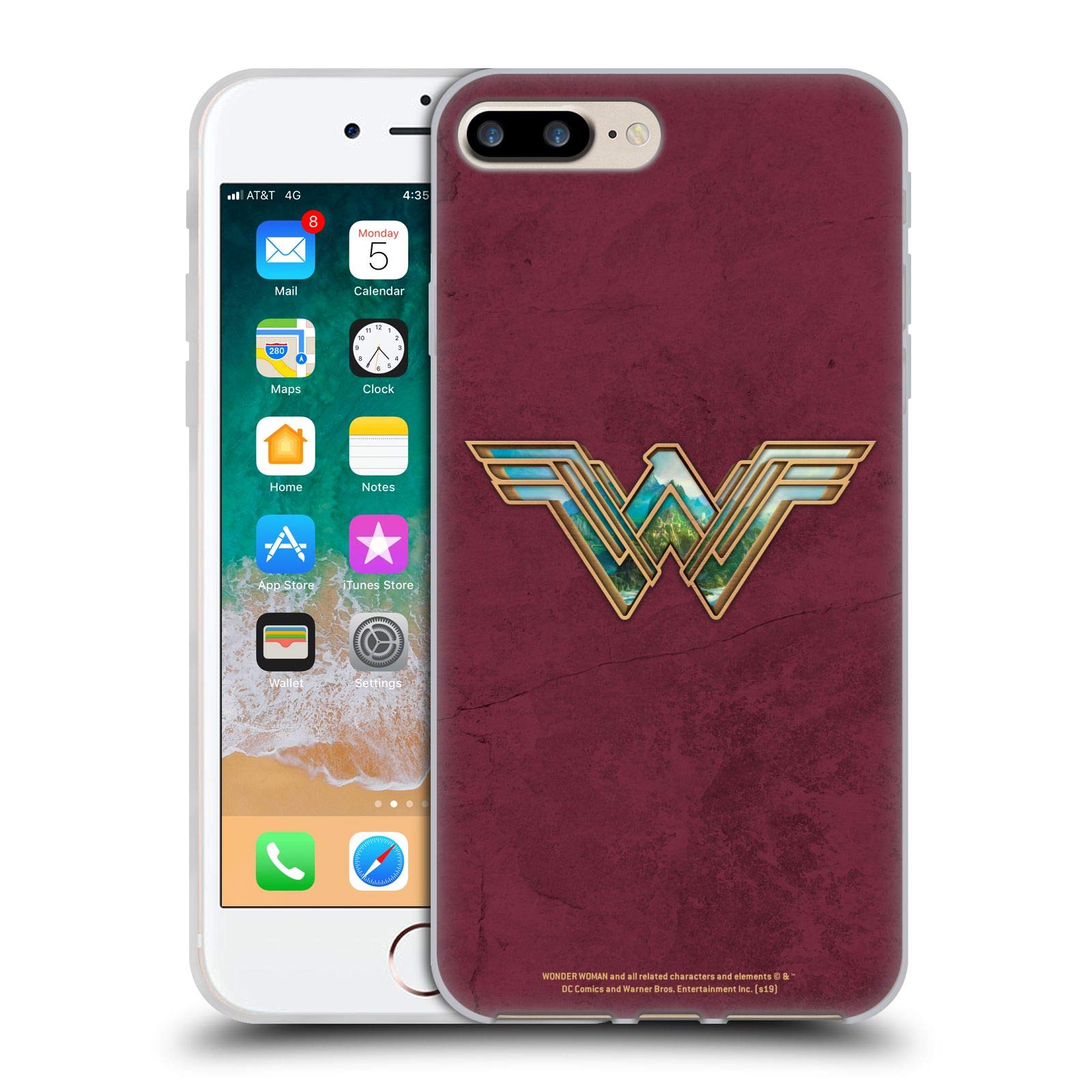 Head Case Designs Wonder Woman Movie Themiscyra Soft Gel Case for iPhone 7 Plus/8 Plus - Durable Protection & Stylish Superhero Design for Everyday Use