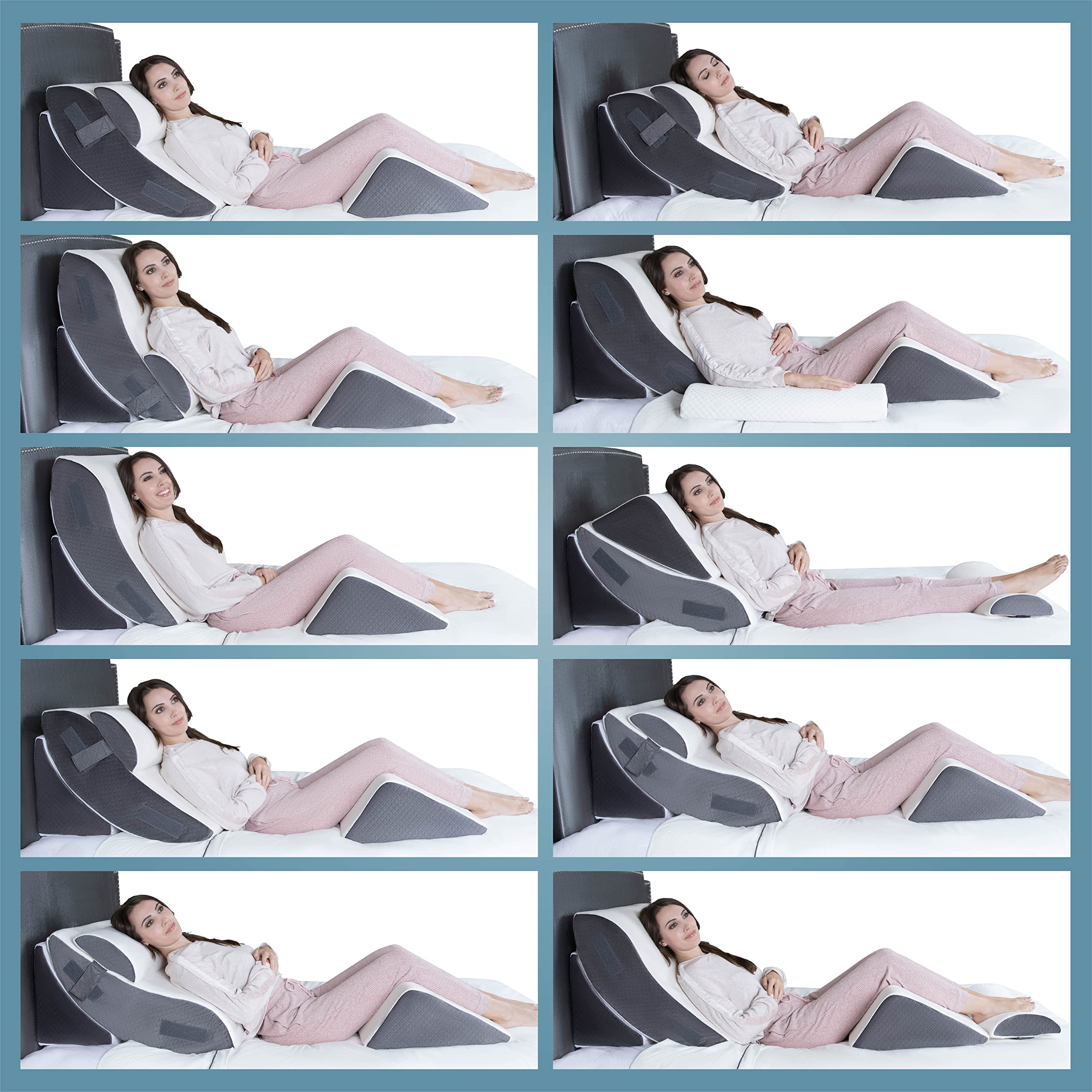 **Kӧlbs Bed Wedge Pillow Set – Chic Jacquard Cover for Sleeping, Acid Reflux & Heartburn Relief – 4-Piece Orthopedic Support (Ideal for Back Pain, GERD & Post-Surgery Recovery)**