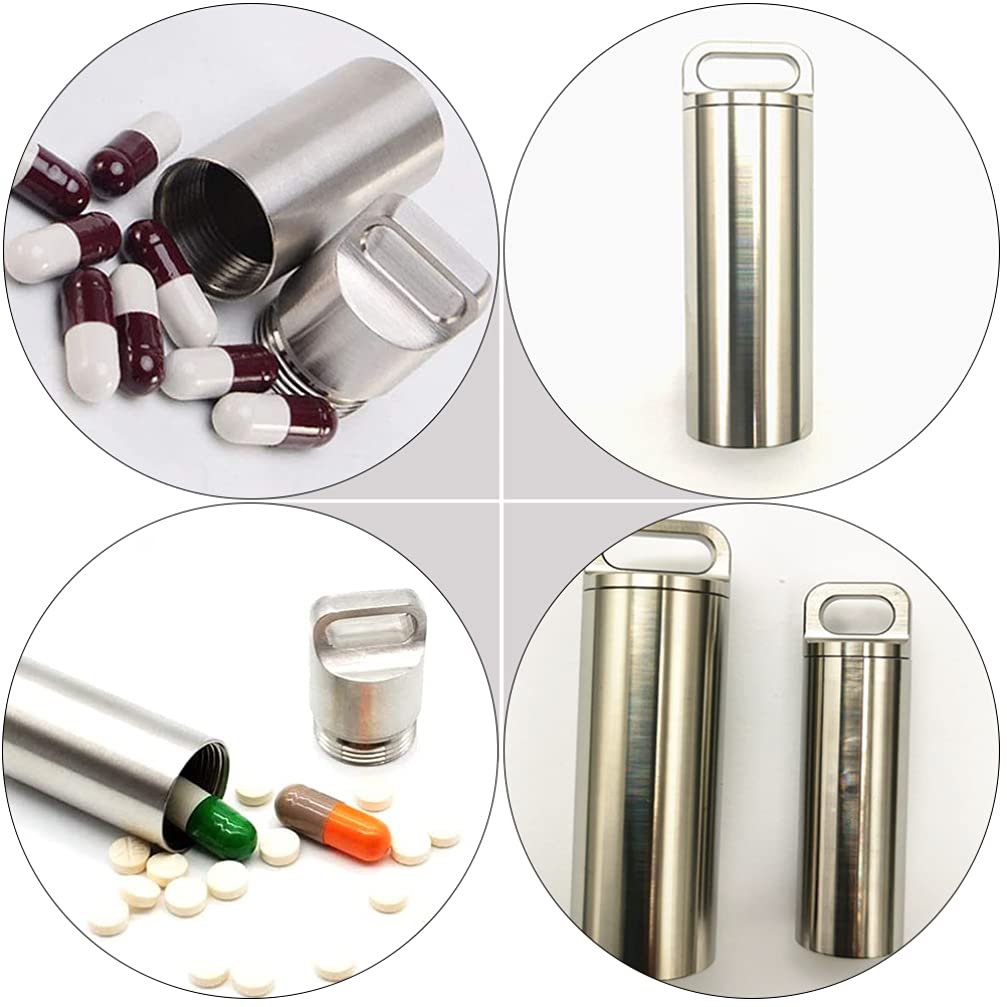 1pc Titanium Alloy Pill Box Keychain - Sealed Medicine Organizer with Reminder, Mini Travel Pill Case Holder for Daily Medication & On-the-Go Use (Perfect for Travel, Work, Gym & Outdoor Activities)