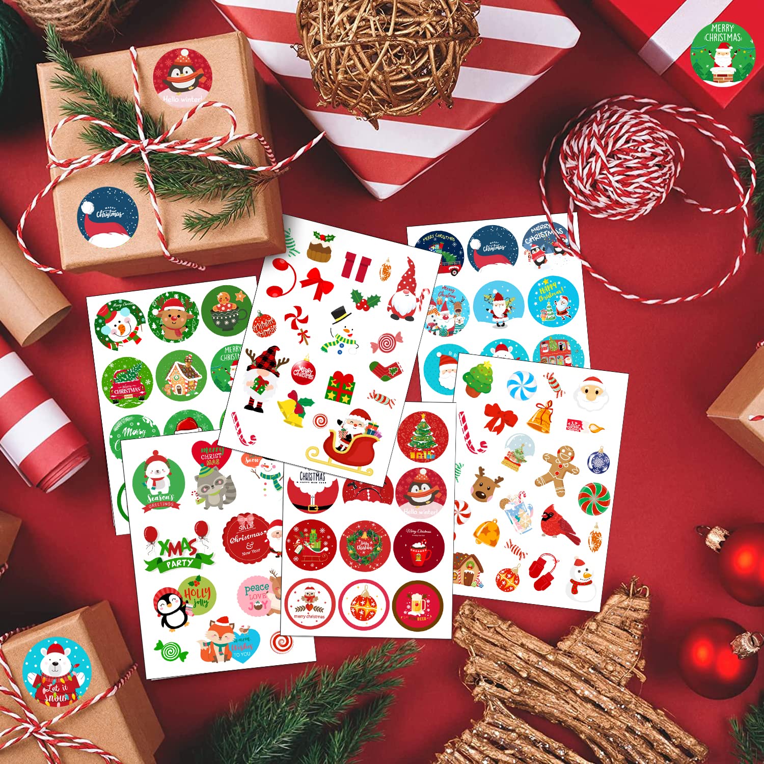 IMISHM 426pcs Christmas Stickers for Kids - Bulk Holiday Stickers for Envelopes, Cards, Scrapbooking & DIY Crafts - Perfect for Classroom Activities, Gift Wrapping & Holiday Decorations