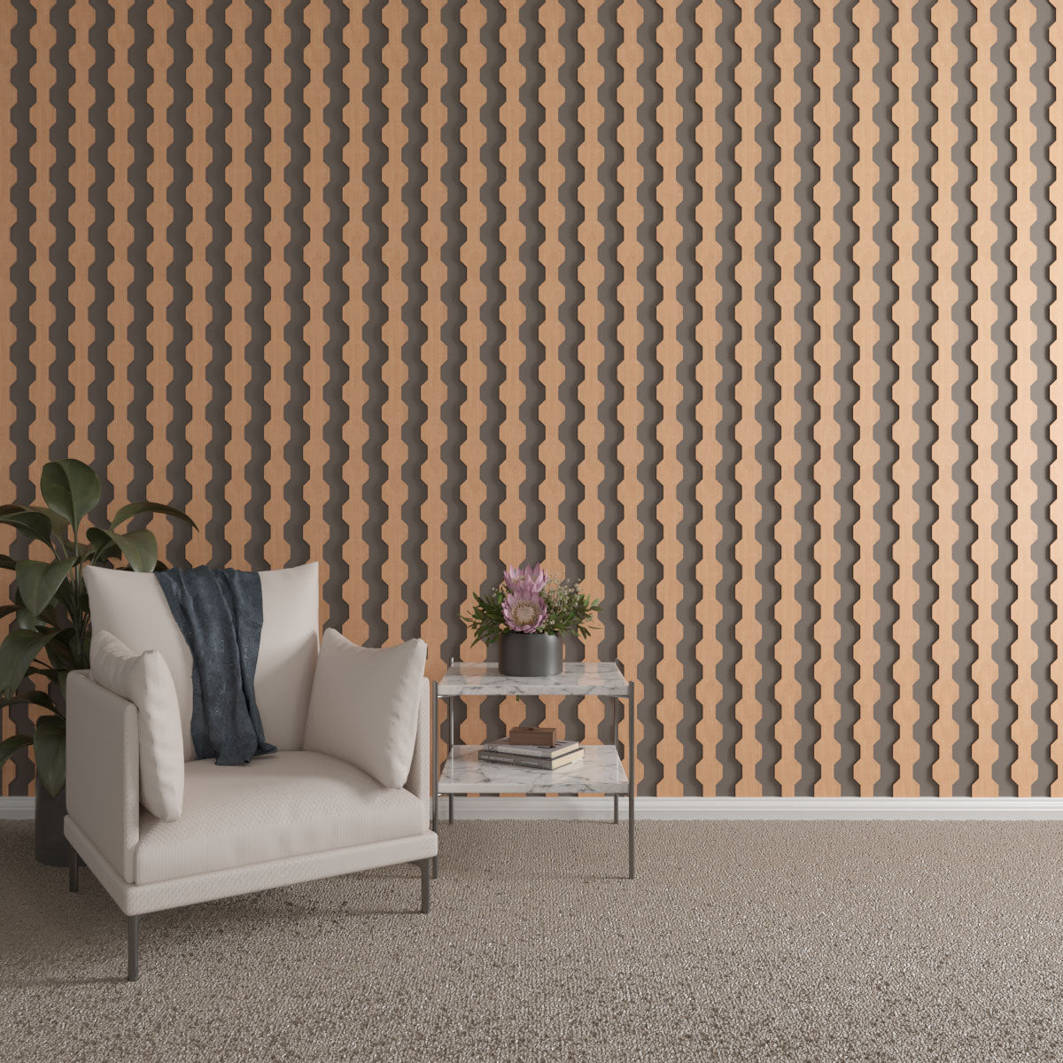 Adjustable Wood Slat Wall Kit for Home Decor - DIY Modern Wooden Wall Paneling for Living Room, Bedroom & Office - Easy Installation & Customizable Design