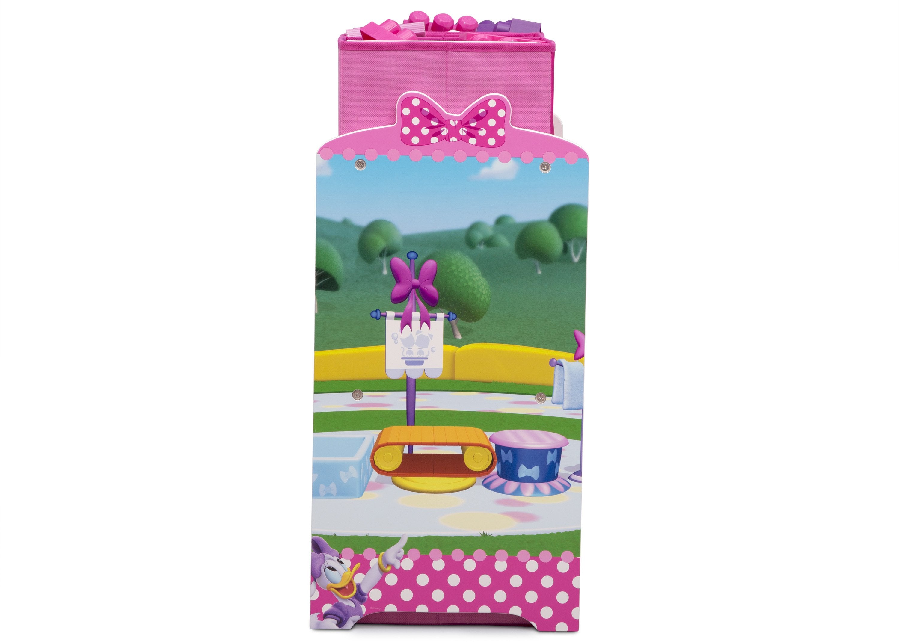 Minnie Mouse 6 Bin Toy Organizer with Storage Baskets - Kids Room Decor & Playroom Organization for Toys, Books, and Supplies