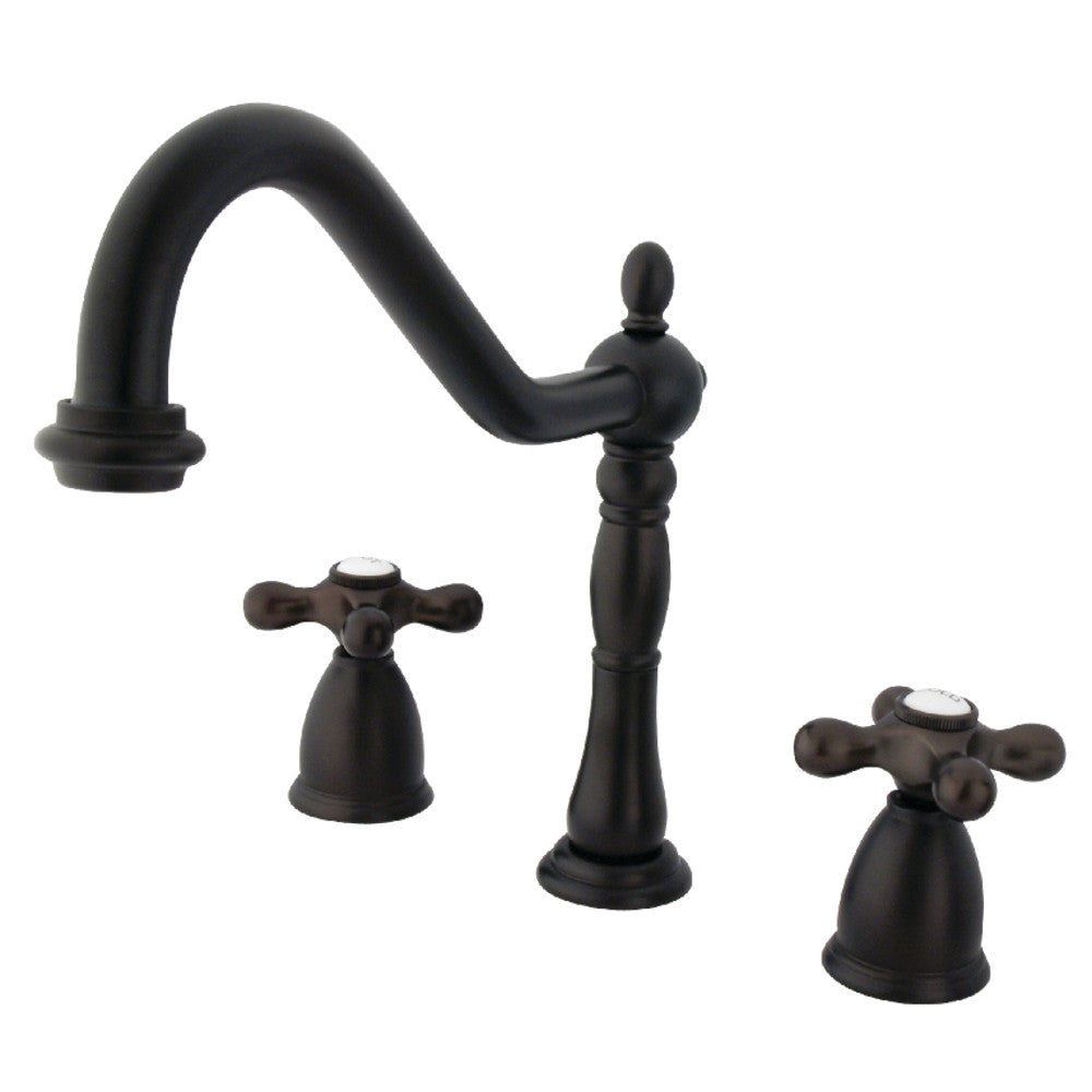 Kingston Brass KB1799AXLS Widespread Kitchen Faucet - Modern Stainless Steel Pull-Down Sprayer for Sink - Perfect for Home Kitchen Renovation and Daily Cooking Use