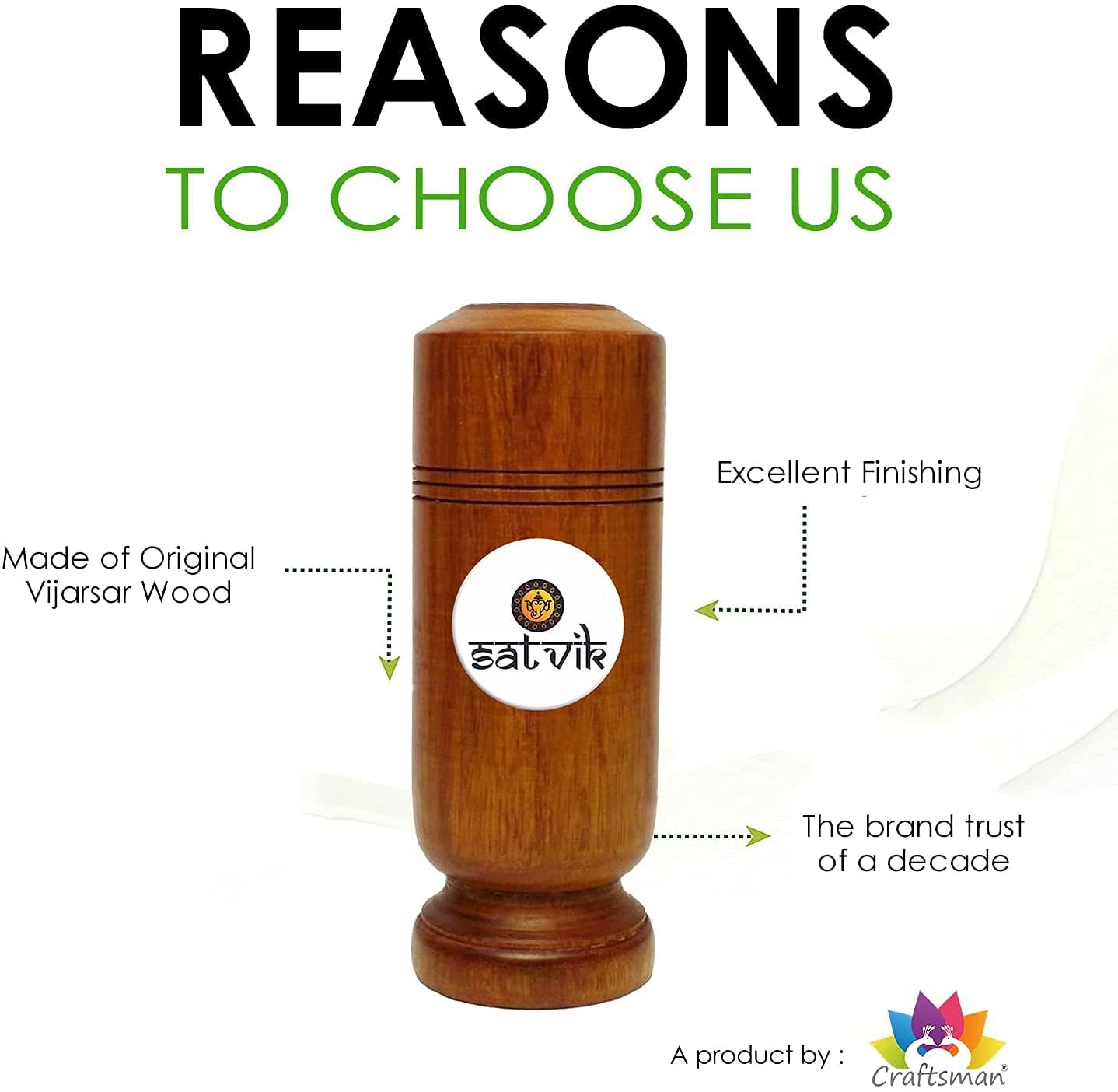 **Craftsman Satvik Vijaysar Wood Ayurvedic Diabetic Control Tumbler Glass - Herbal Wooden Cup Made from Vijaysar Tree for Natural Blood Sugar Management - Perfect for Ayurvedic Wellness & Daily Hydration**