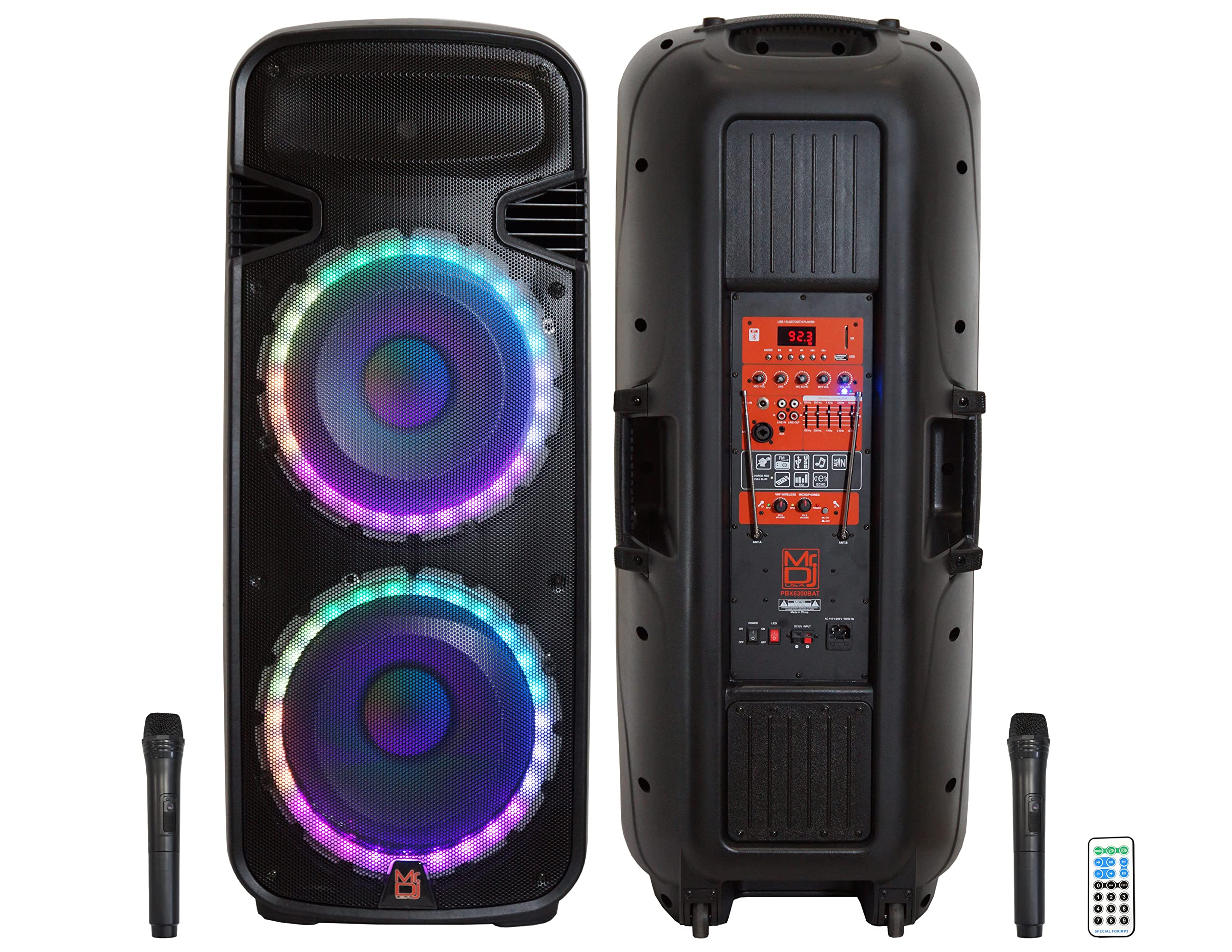 Mr. DJ PBX6300BAT 3-Way Dual 15
