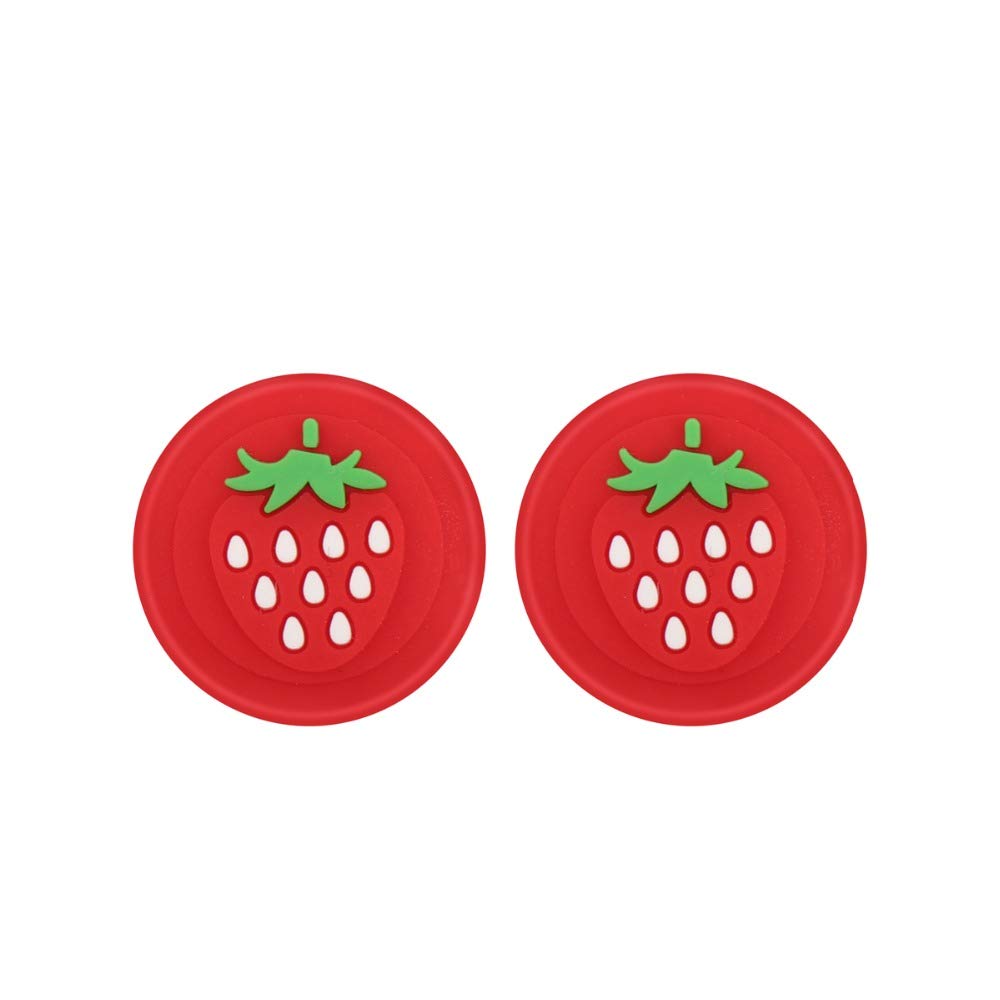 Colorful Strawberry Thumb Stick Grip Cap for Nintendo Switch & Switch Lite - 2PCS Red Joystick Cover - Enhance Gaming Comfort & Control - Perfect for Kids, Adults & Long Gaming Sessions
