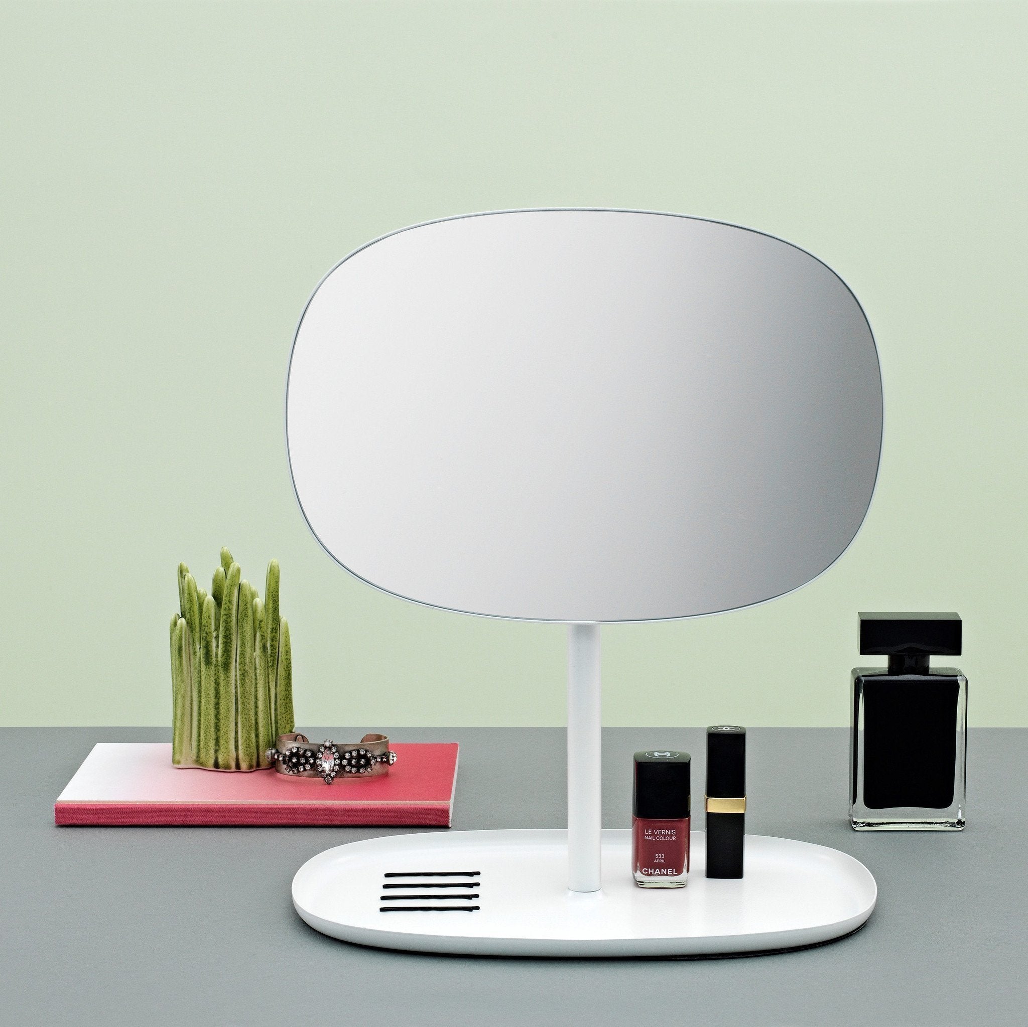 2-Pack Flip Mirror for Makeup & Travel - Portable 360° Rotating Vanity Mirror with Stand for Home, Salon, and On-the-Go Use