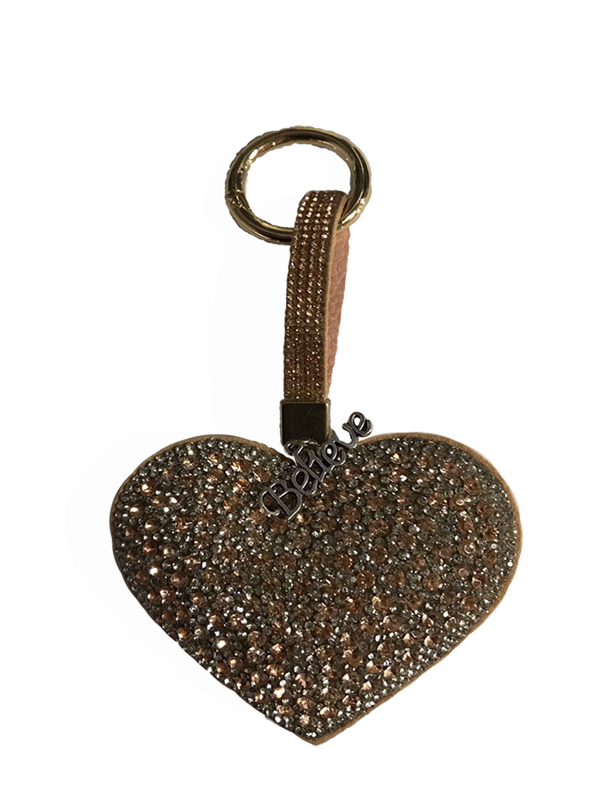 Iced Crystal Heart Keychain in Rose Gold - Elegant & Durable Gift for Women - Perfect for Keys, Bags & Everyday Carry Accessories