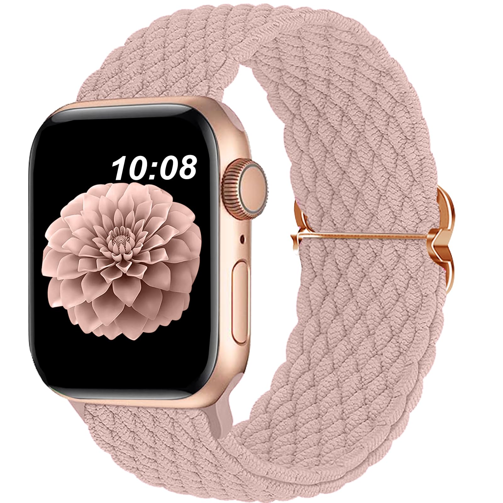 Braided Solo Loop Stretchy Watch Band Compatible with Apple Watch 38mm 40mm 41mm 42mm 44mm 45mm 49mm - Soft Comfortable Adjustable for iWatch Series 8 7 6 5 4 3 2 Ultra SE - Perfect for Workout, Running, Swimming & Everyday Wear