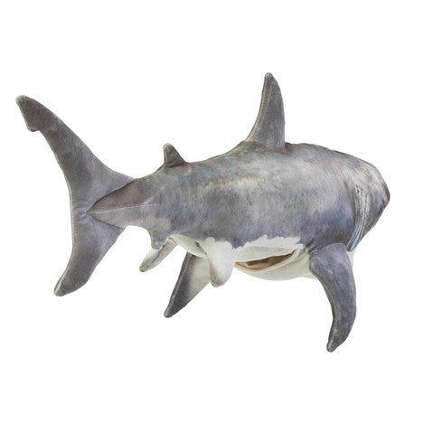 Folkmanis Great White Shark Hand Puppet - Realistic Shark Toy for Kids, Storytelling & Educational Play - Perfect for Classroom, Birthday Gifts & Imaginative Play