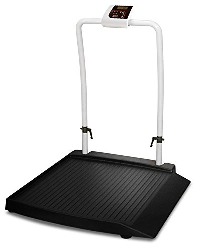 Rice Lake 350-10-2 Digital Wheelchair Scale with Single Ramp - Accurate Physician's Medical Scale for Home & Clinic Use - Ideal for Patient Weighing, Health Monitoring, and Mobility Assessment