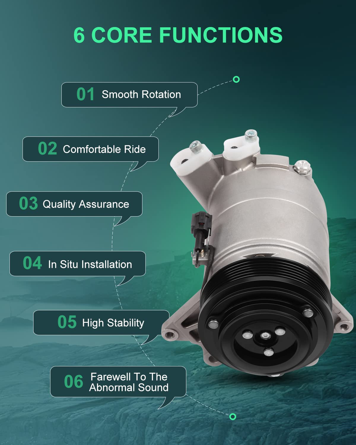SCITOO AC Compressor Compatible with Nissan Altima 3.5L 2002-2006 & Nissan Maxima 3.5L 2003-2007 - High Performance Air Conditioning Compressor for Smooth Cooling in Summer Driving