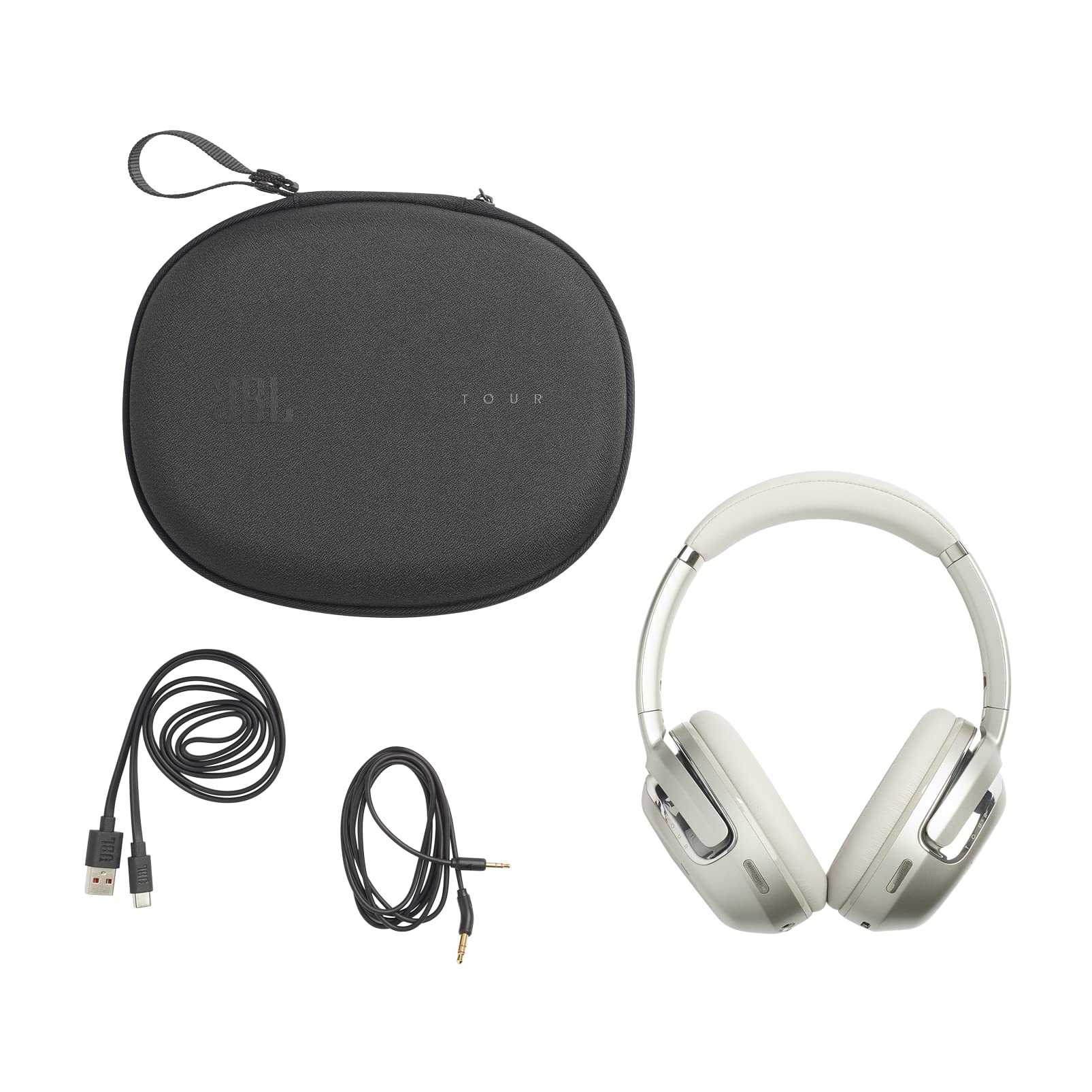 JBL Tour One M2 Wireless Over-Ear Headphones with Active Noise Cancelling, 50-Hour Battery Life, Bluetooth 5.3 - Champagne Gold | Perfect for Travel, Work & Music Lovers