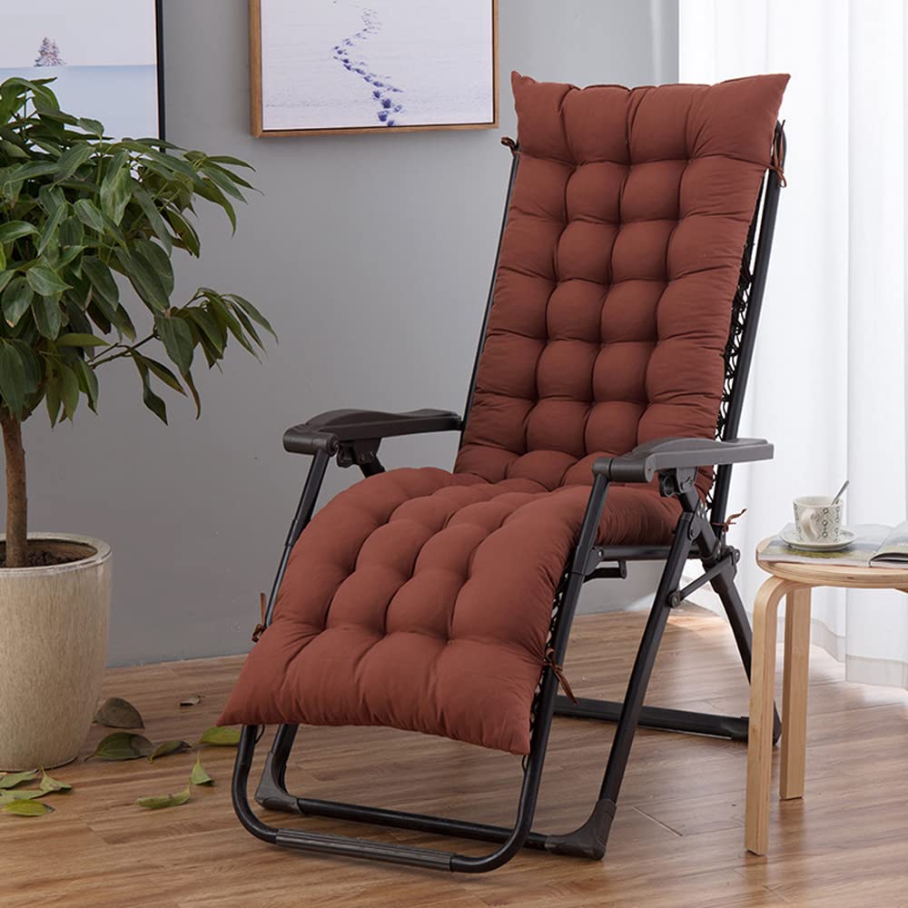 Fuomomo Patio Chaise Lounger Cushion - 19x47 Inch Thick Padded Seat Cushion with Ties for Reclining Chairs & Rocking Chairs - Soft, Comfortable Outdoor Furniture Cushion - Perfect for Poolside, Deck, Garden and Patio Relaxation