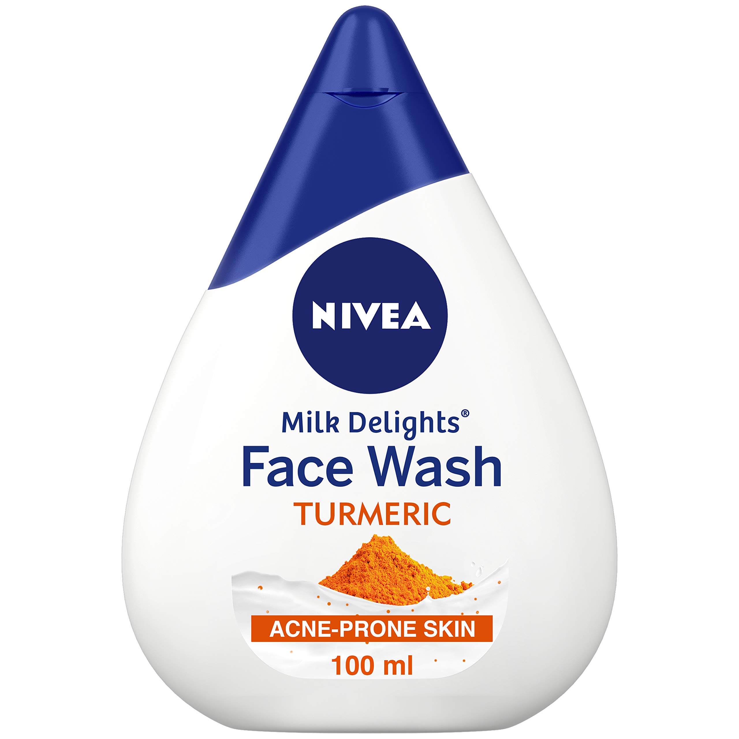 Nivea Women's Acne-Prone Face Wash with Turmeric & Milk - Reduces 99.9% Pimple-Causing Bacteria, 100ml | Sensitive Skin Face Wash with Rose & Milk, 100ml - Gentle Daily Cleanser for Clear, Healthy Skin - Perfect for Morning & Night Skincare Routine