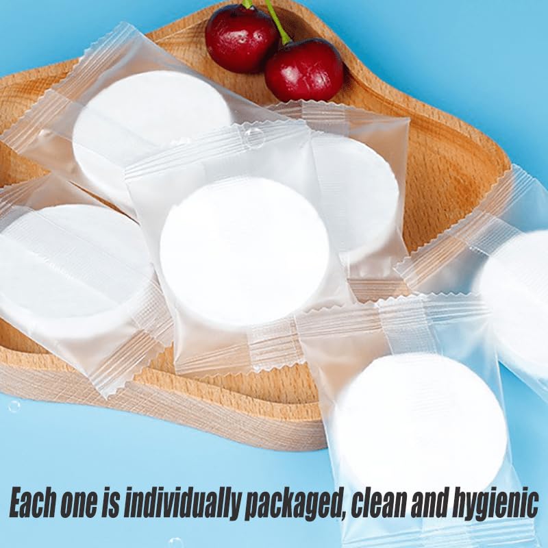 25/50/100pcs Ultra Soft Disposable Compressed Face Towels | Travel-Size Makeup Remover Wipes | Individually Wrapped Non-Woven Facial Cleansing Towels for Skincare, Gym, Camping & Daily Use (25 pcs)
