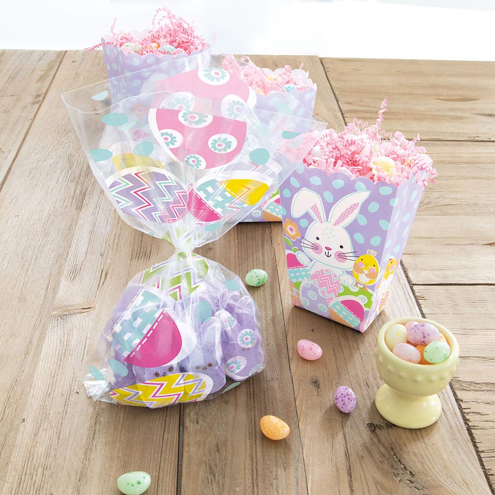 Premium Lilac Easter Cellophane Bags - 20 Pack High Quality Gift Bags for Easter Egg Hunts, Party Favors, Candy Treats & Holiday Gifting - Perfect for Easter Celebrations, Birthday Parties & Baby Showers