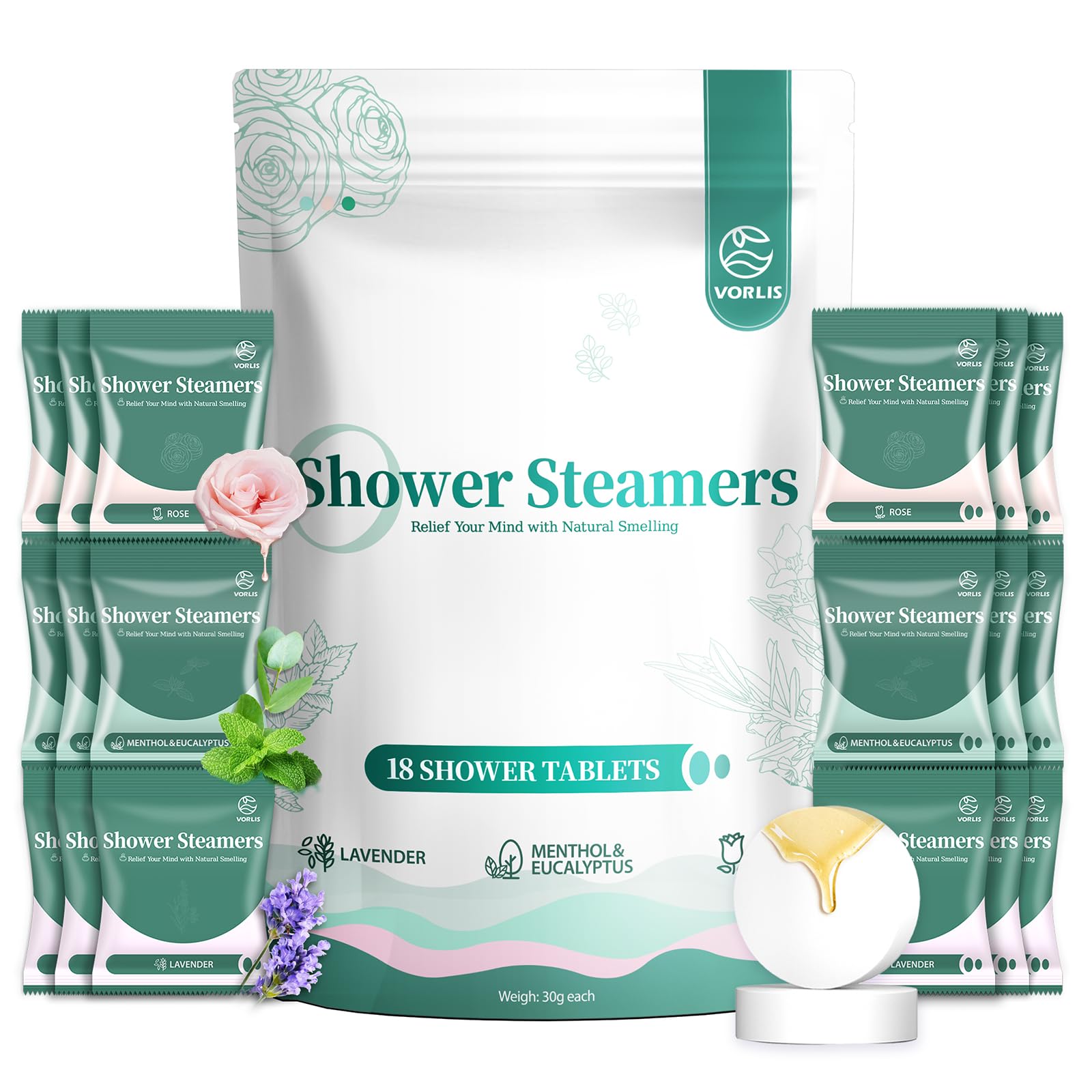 18Pcs Aromatherapy Shower Steamers with Essential Oils - Eucalyptus Menthol, Lavender & Rose Scented Bath Bombs for Relaxation, Congestion Relief & Self Care | Perfect Spa Gifts for Women, Birthday Presents & Valentine's Day Gifts | Use in Shower for Stress Relief & Better Sleep