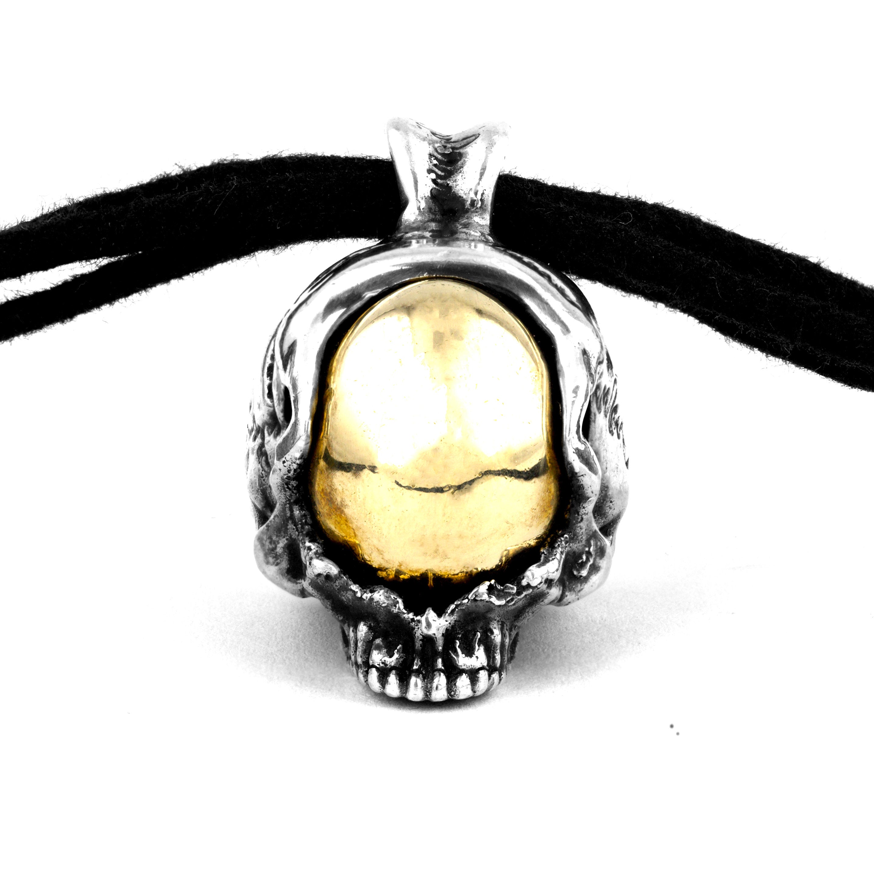 Gothic Space Skull Pendant Necklace - Large Stainless Steel Statement Jewelry for Men & Women - Perfect for Halloween, Cosplay, and Alternative Fashion