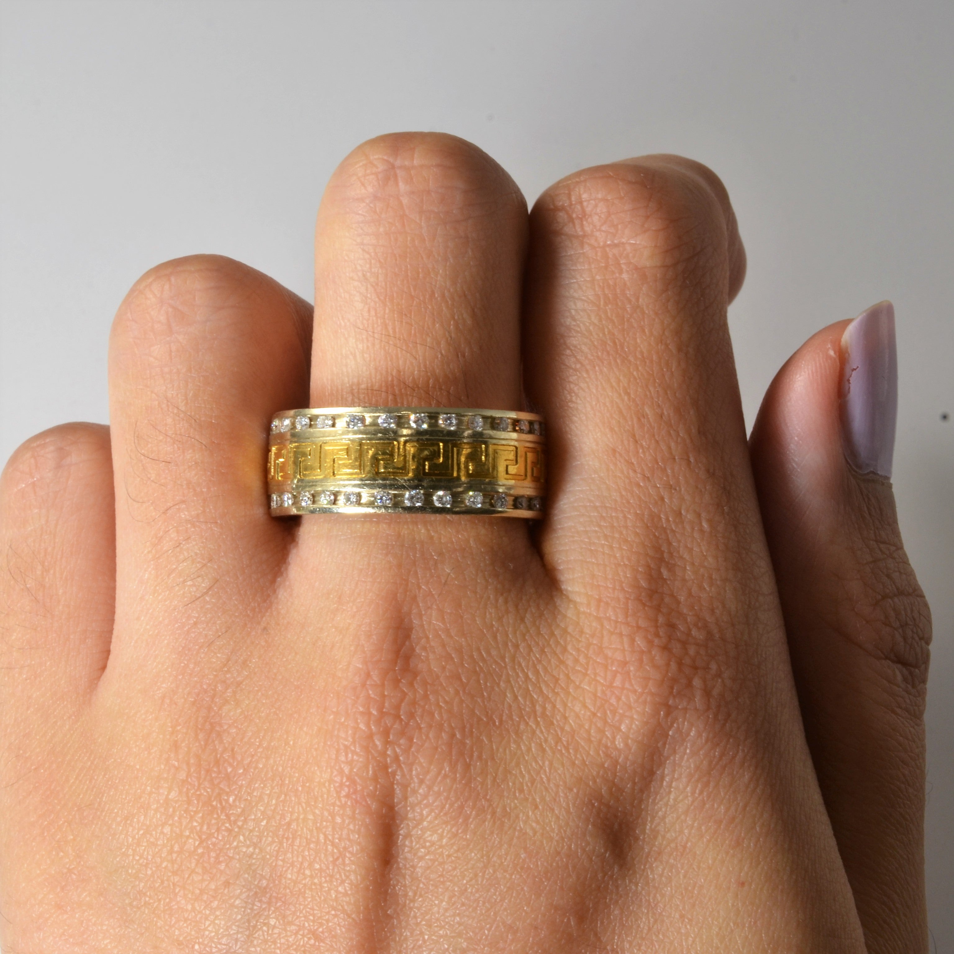 Geometric Double Row Eternity Wedding Band Ring | 0.54ctw Diamond | Size 10.25 | Perfect for Anniversary, Engagement & Bridal Jewelry Gifts