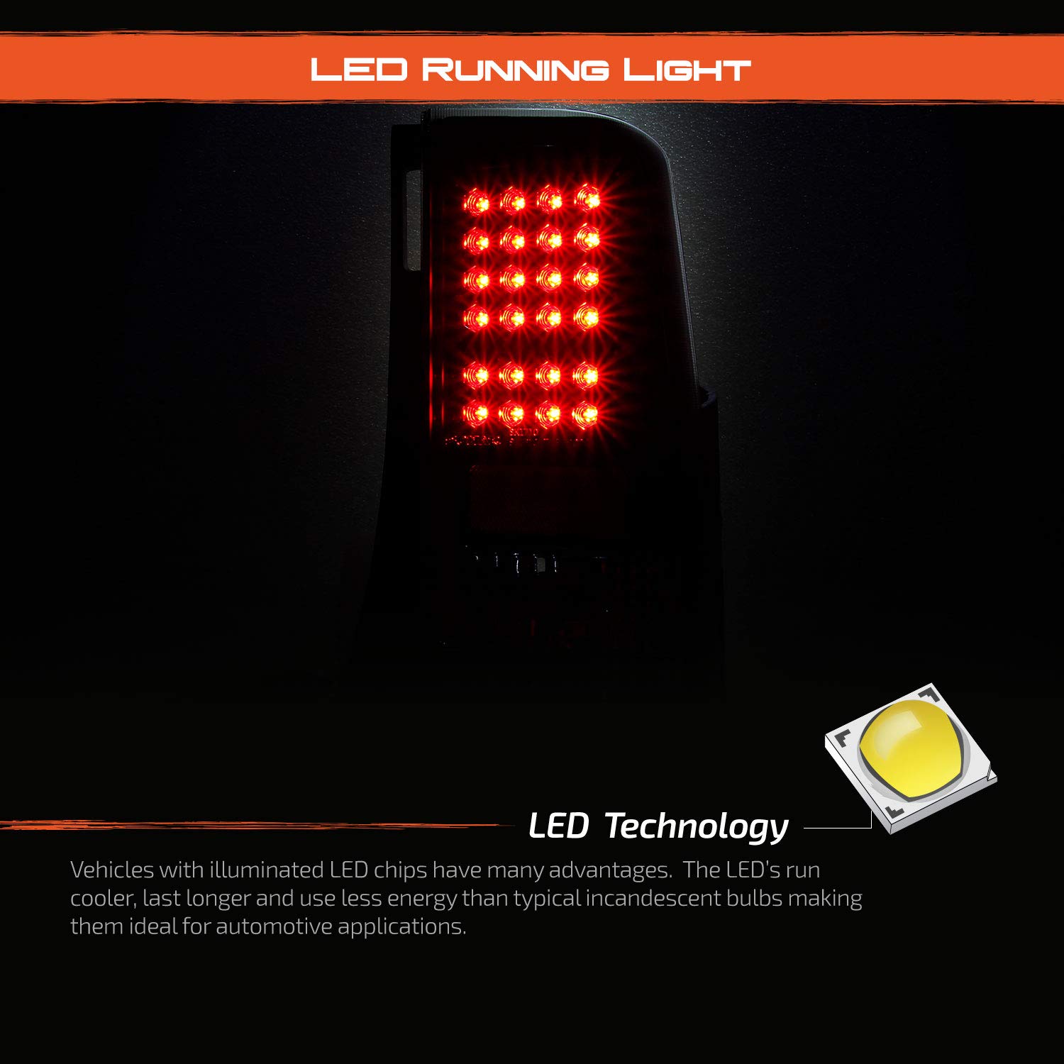 AKKON LED Tail Lights for 2003-2007 Scion xB - Black Bezel Brake Lamp Replacement Pair (Left & Right) - Perfect for Night Driving & Car Customization