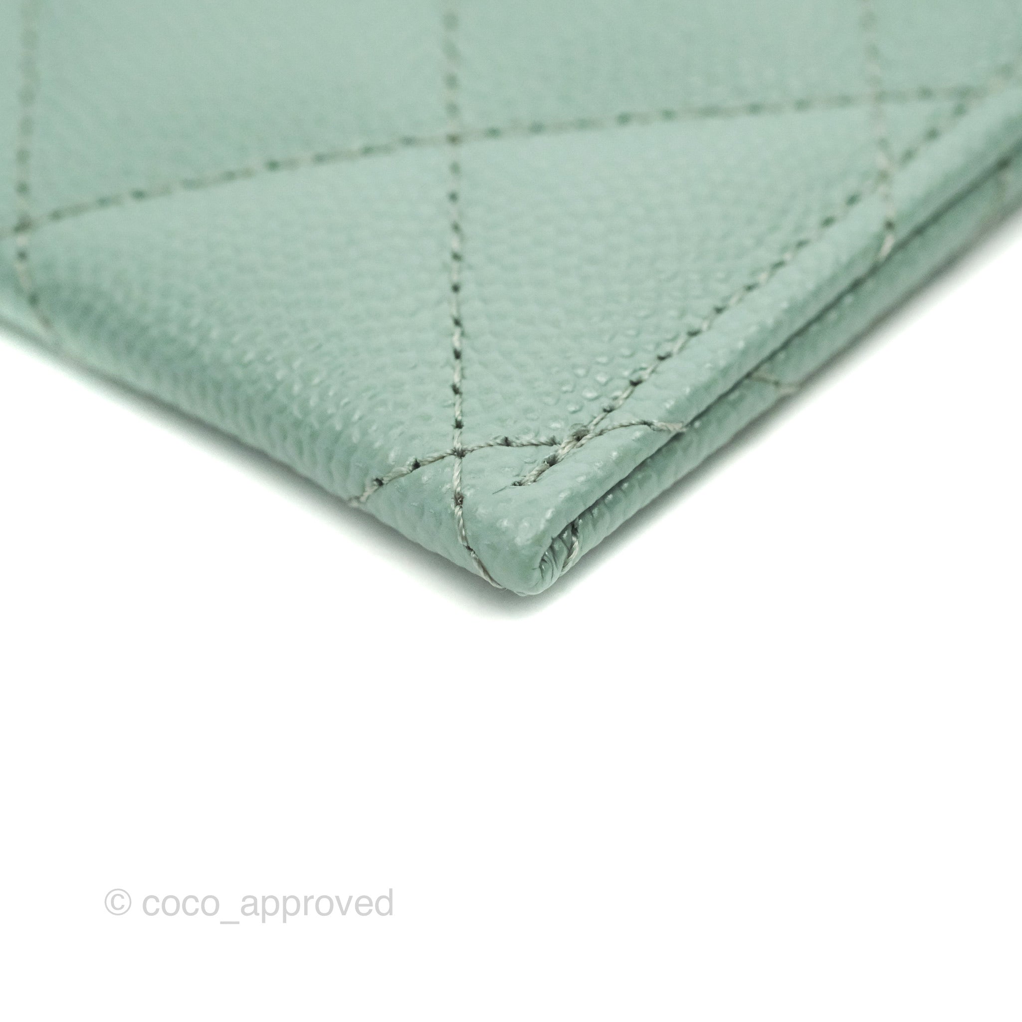 Chanel Classic Flat Card Holder in Tiffany Blue - Caviar Leather with Gold Hardware | Perfect for Everyday Use & Gift Giving