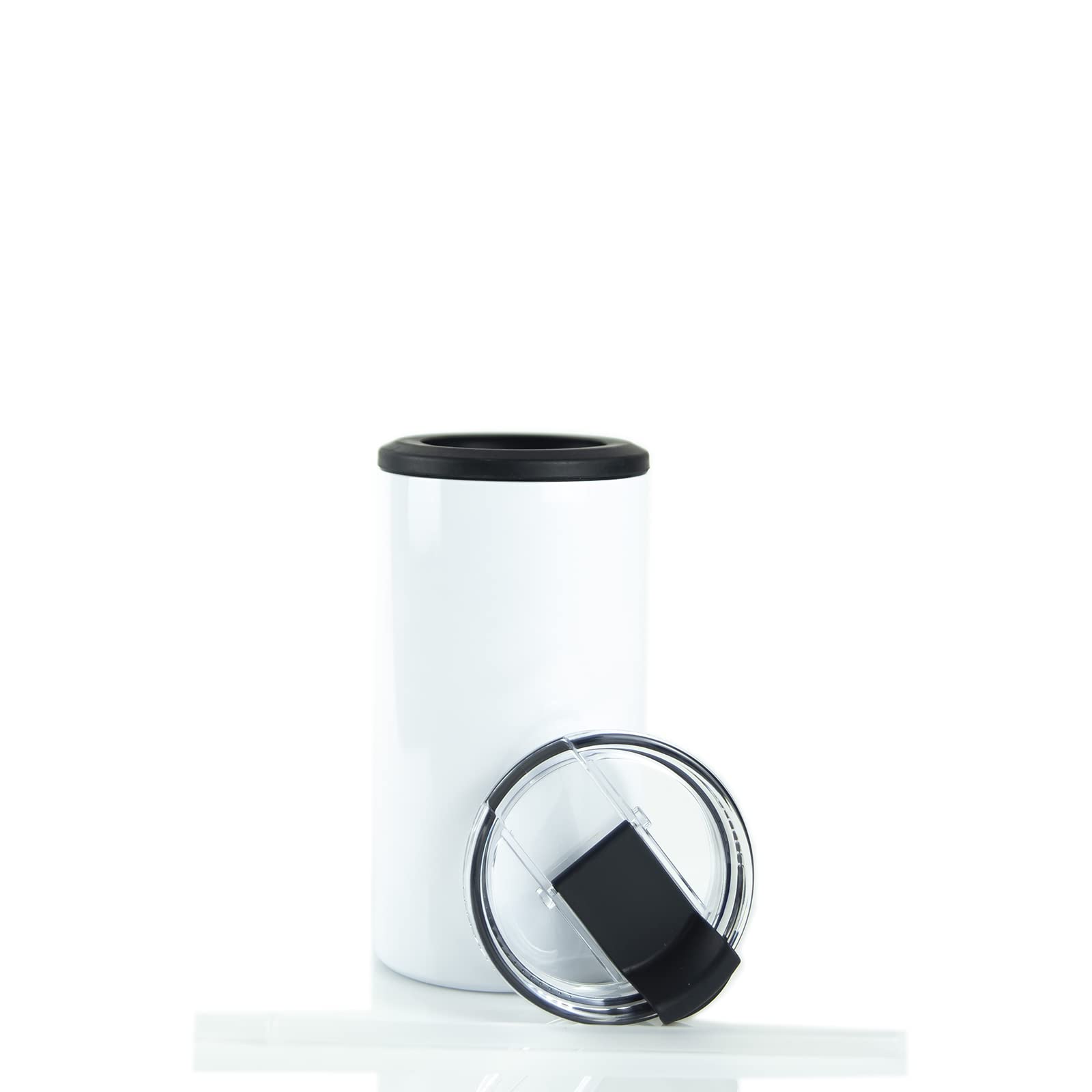 4-in-1 Sublimation Can Cooler (25 Pack) - Insulated Stainless Steel Beer Can, Skinny Can, Bottle & 14oz Tumbler Cooler with Extra Lid & Straw - Perfect for Parties, BBQs, Outdoor Events & Personalized Gifts