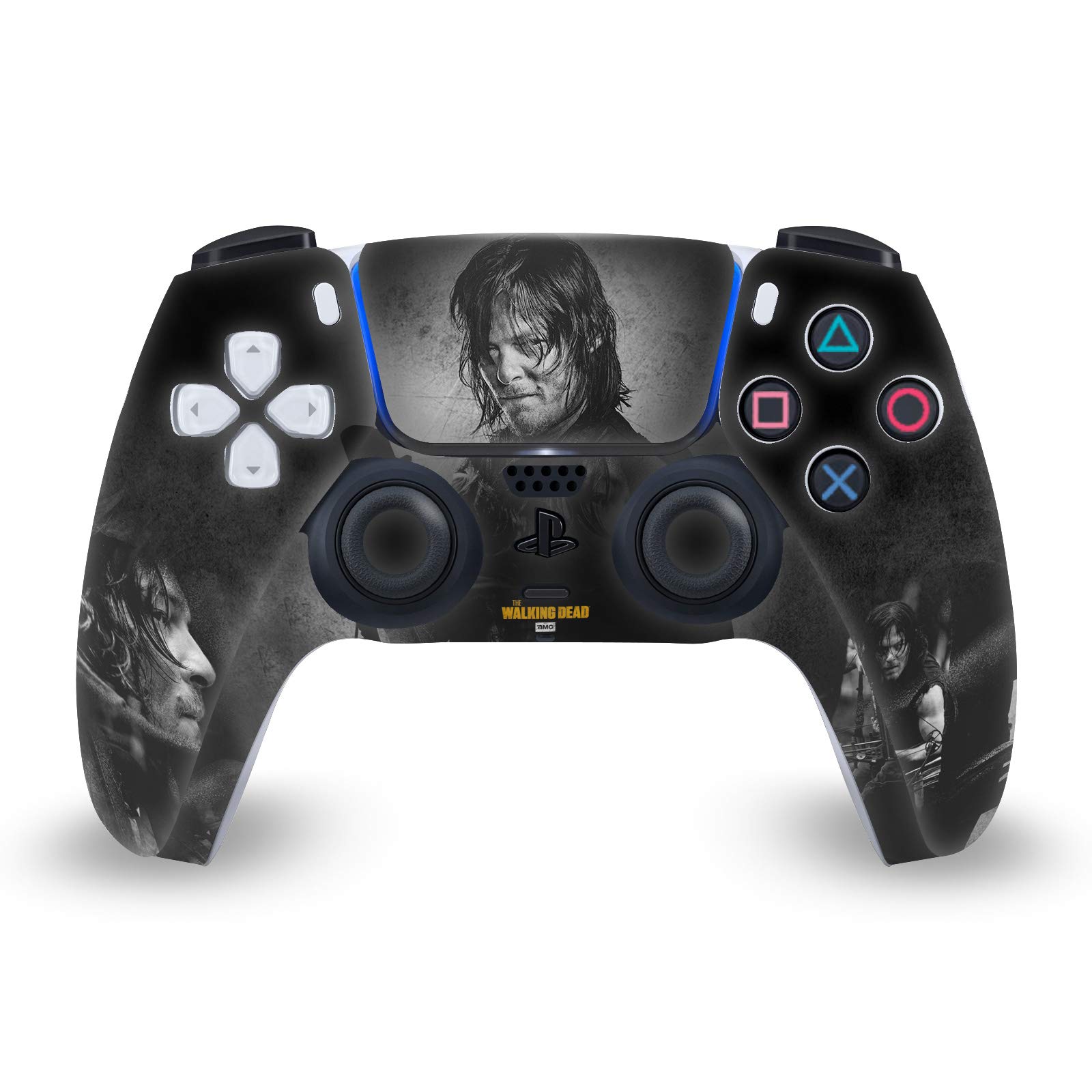 Official AMC The Walking Dead Daryl Dixon Double Exposure Vinyl Skin Decal - Compatible with Sony PS5 Slim/Pro Disc Console & DualSense Controller - Gaming Accessory for Fans & Collectors - Perfect for Customizing Your PS5 Setup at Home or Gaming Events