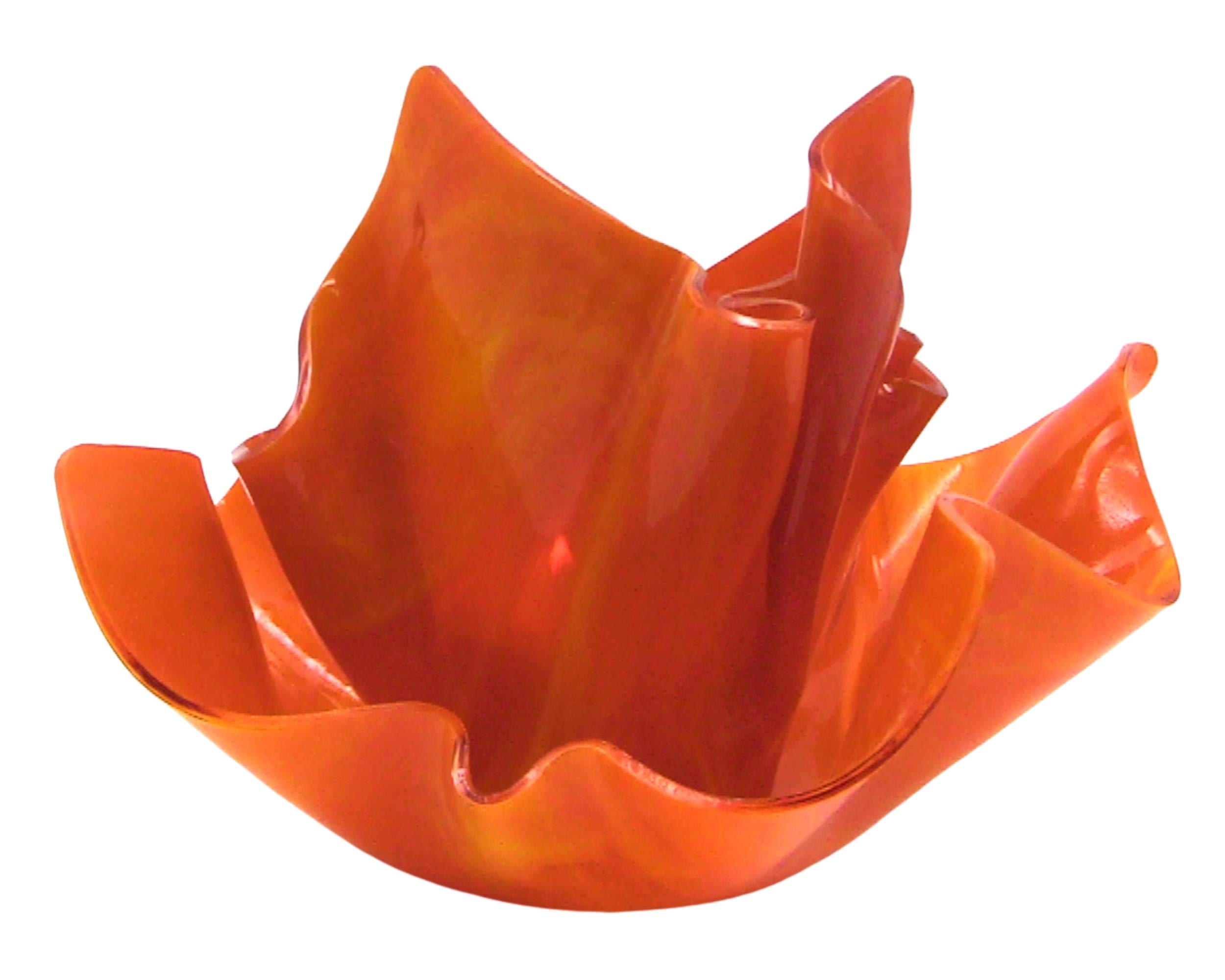 Orange Wispy Vases, Dishes and Sets - Handmade Boho Home Decor for Dining Table, Wedding Centerpiece & Living Room Decor (Orange Wispy Collection)