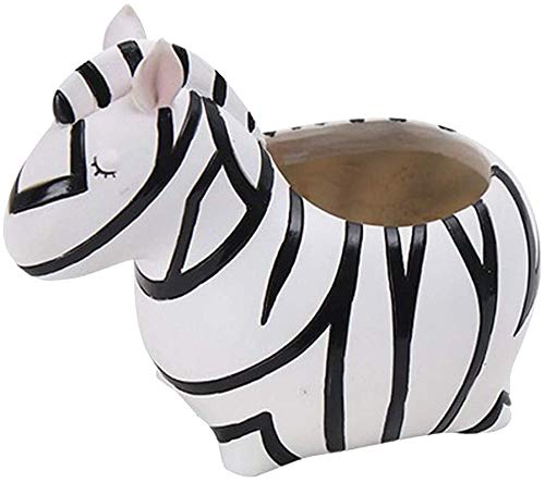 Resin Succulent Planter Pot - Zebra Animal Statue Flower Holder for Home & Office Decor | Perfect for Indoor Plants, Desk Decorations & Garden Decor