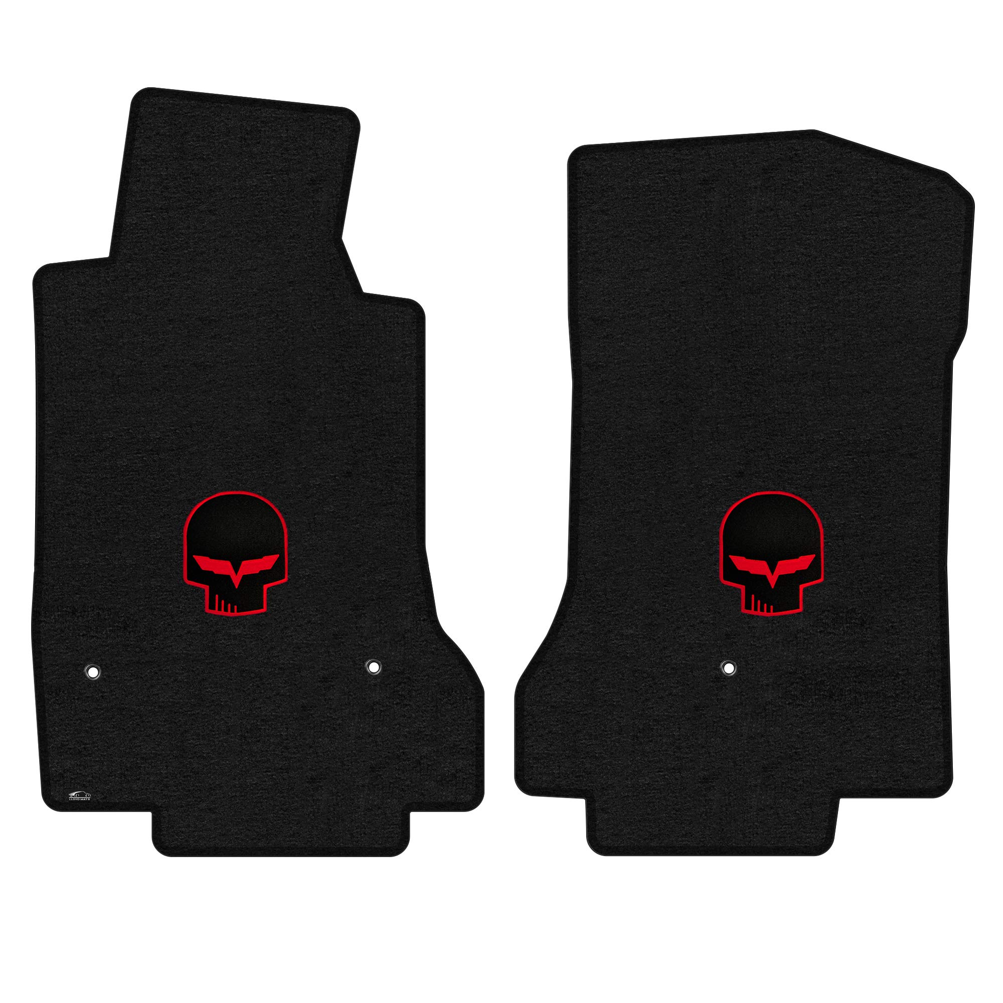 Premium Custom-Fit Carpeted Floor Mats for 2013.5 C6 Corvette - Luxury Car Floor Liners with Red Jake Design (Charcoal) | Perfect for Daily Driving & Car Shows